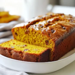 - 1 cup pumpkin puree (canned or fresh) - 1/2 cup vegetable oil - 1 cup granulated sugar - 1/2 cup brown sugar, packed - 2 large eggs - 1 teaspoon vanilla extract - 1 1/2 cups all-purpose flour - 1 teaspoon baking soda - 1/2 teaspoon baking powder - 1 teaspoon ground cinnamon - 1/2 teaspoon ground nutmeg - 1/2 teaspoon ground ginger - 1/2 teaspoon salt - 1/2 cup chopped walnuts or pecans (optional) - 1/2 cup chocolate chips (optional) In this recipe, I use pumpkin puree as the main star. It gives the bread a rich flavor. You can use canned or fresh puree. Both work well! The oil helps keep the bread moist, while granulated and brown sugar add sweetness and depth. Eggs bind the batter and give it a nice rise. The flour is the base of the bread. Baking soda and baking powder help it rise perfectly. The spices&mdash;cinnamon, nutmeg, and ginger&mdash;make this bread smell amazing. Salt balances the sweetness and flavors. If you like nuts or chocolate, add them! Walnuts or pecans add crunch. Chocolate chips bring a sweet surprise in every bite. {{ingredient_image_2}} - Preheat oven to 350&deg;F (175&deg;C). - Grease and flour a 9x5 inch loaf pan or line it with parchment paper. Start by setting your oven. A preheated oven helps the bread rise well. Greasing and flouring the pan prevents sticking. Parchment paper is a great option for easy removal. - Mix pumpkin puree, vegetable oil, granulated sugar, and brown sugar. In a large bowl, add the pumpkin puree. Then, pour in the vegetable oil. Add both sugars next. Stir until smooth. This mixture gives flavor and moisture to the bread. - Incorporate eggs one at a time and add vanilla extract. Now, add the eggs one at a time. Mix well after each egg. This step helps the batter become fluffy. Finally, stir in the vanilla extract for added flavor. - Whisk together all-purpose flour, baking soda, baking powder, and spices. In another bowl, whisk the flour with the baking soda and baking powder. Then, add the spices: cinnamon, nutmeg, and ginger. This mix brings warmth and depth to your bread. - Gradually mix dry ingredients into wet ingredients until just combined. Slowly add the dry mix to the wet mixture. Stir gently until just combined. It&rsquo;s okay to have a few lumps. Overmixing can make the bread tough. - Fold in walnuts, pecans, or chocolate chips if desired. If you like a crunch, fold in chopped nuts or chocolate chips. This step is optional but adds great texture and taste. - Pour batter into prepared pan and bake for 60-70 minutes. Pour the batter into your prepared pan. Smooth the top with a spatula. Place it in the oven and bake for 60 to 70 minutes. Check with a toothpick to see if it&rsquo;s done. - Remove from oven and cool in pan for 10 minutes before transferring to wire rack. Once baked, take the bread out of the oven. Let it cool in the pan for about 10 minutes. After that, transfer the bread to a wire rack. This cooling helps keep the bread moist. Do not overmix the batter. Overmixing can make the bread tough and dry. Mix until just combined. This helps keep your pumpkin bread soft and moist. To check if the bread is done, use a toothpick. Insert it into the center of the loaf. If it comes out clean, the bread is ready. If not, bake it a bit longer. You can add more spice to your pumpkin bread. Try adding a pinch of allspice or cloves for a warm flavor. You can also use different extracts. Almond or maple extract can give a nice twist. For a lovely presentation, slice the bread and serve it on a pretty plate. Drizzle honey or maple syrup over the slices. A sprinkle of cinnamon on top adds a nice touch. You can also serve it with cream cheese or butter for extra flavor. Pro Tips Choose Quality Pumpkin Puree: Using high-quality pumpkin puree, either canned or fresh, will enhance the flavor of your bread. If using fresh, ensure it&rsquo;s well-pureed for a smooth texture. Don't Overmix: When combining the wet and dry ingredients, mix just until combined. Overmixing can lead to a dense bread, so a few lumps are perfectly fine for a moist outcome. Experiment with Spices: Feel free to adjust the spices according to your taste. Adding a pinch of cloves or allspice can give your pumpkin bread a unique twist! Cooling is Key: Allow the bread to cool in the pan for about 10 minutes before transferring it to a wire rack. This helps maintain moisture and prevents breakage. {{image_4}} If you want a nut-free pumpkin bread, simply leave out the nuts. This bread is still soft and tasty without them. You can add extra ingredients like seeds for crunch. Try sunflower seeds or pumpkin seeds. They add a fun texture and are safe for those with nut allergies. To make this recipe vegan, replace the eggs and oil. You can use flaxseed meal to replace the eggs. Mix one tablespoon of flaxseed with three tablespoons of water per egg and let it sit for a few minutes. For the oil, use unsweetened applesauce. It keeps the bread moist and adds a hint of sweetness. If you need gluten-free options, swap the all-purpose flour. Almond flour or coconut flour are great choices. You can also use a gluten-free all-purpose blend. Just check that it has xanthan gum added, as it helps to bind the ingredients together. Adjust the liquid in the recipe if using coconut flour, as it absorbs more moisture. After baking, let your pumpkin bread cool in the pan for about 10 minutes. This step helps it hold its shape. Next, carefully move it to a wire rack. Let it cool completely before storing. This prevents moisture from building up, which can make the bread soggy. If you plan to eat your pumpkin bread soon, store it in the fridge. Wrap it tightly in plastic wrap or foil. This keeps it fresh for up to a week. If you want to save some for later, freezing works great. Slice the bread before freezing. Wrap each slice in plastic wrap and then place them in a freezer bag. This way, you can grab a slice whenever you want. When stored correctly, pumpkin bread can last a week in the fridge. If frozen, it stays good for about three months. Just remember to label your bags with the date. This helps you keep track of how long it's been in the freezer. Enjoying homemade pumpkin bread is always a treat! Yes, you can use fresh pumpkin! Fresh pumpkin gives a different taste and texture. To use it, start with a small pumpkin. Cut it in half, scoop out the seeds, and roast the halves until soft. Once it's cool, scoop out the flesh and mash it. Measure out 1 cup for your recipe. This will add a fresh flavor to your pumpkin bread. To check if your pumpkin bread is done, use a toothpick. Insert it in the center of the loaf. If it comes out clean, your bread is ready. If it has batter on it, bake for a few more minutes. You can also look for a golden-brown crust. The bread should feel firm to the touch. Pumpkin bread pairs well with many toppings. Try spreading butter or cream cheese on a warm slice. You can also drizzle honey or maple syrup for extra sweetness. For a crunch, add some chopped nuts on top. Enjoy it with a cup of coffee or tea for a cozy treat! This post covered the easy steps to make delicious pumpkin bread. I shared ingredient lists, baking instructions, and tips to perfect your bread. You can customize it with nuts or chocolate chips. Remember to cool it properly for the best taste and texture. Pumpkin bread also stores well in the fridge and can even be frozen. Enjoy experimenting with flavors and serving it in fun ways. I hope you feel ready to bake a tasty loaf!