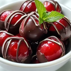 - Fresh or frozen cranberries - Granulated sugar - Water - Ground cinnamon - Sea salt - Dark chocolate chips - Coconut oil (optional) - Fresh mint leaves for garnish (optional) The ingredients for chocolate covered cranberry sauce are simple yet powerful. Fresh or frozen cranberries bring a bright, tart flavor. Granulated sugar adds sweetness to balance the tartness. Water helps to cook the cranberries down into a sauce. Ground cinnamon gives warmth and depth. A pinch of sea salt enhances all the flavors. For the chocolate coating, dark chocolate chips provide richness. You can use vegan or regular chips based on your needs. If you want a creamier texture, add coconut oil. This step is optional but helps make the chocolate silky smooth. Finally, fresh mint leaves can add a lovely touch when serving. Be mindful of your ingredient choices. Fresh cranberries work best when they are in season. If using frozen ones, ensure they are thawed and drained well. This will help the sauce thicken nicely. The sweetness can also be adjusted based on your taste preference. Enjoy the process of selecting fresh ingredients, as they will enhance your dish! {{ingredient_image_2}} - Start by mixing 2 cups of cranberries, 1 cup of sugar, and 1 cup of water in a saucepan. Add 1/2 teaspoon of ground cinnamon and 1/4 teaspoon of sea salt. Stir it all well. - Cook the mix over medium heat. Bring it to a boil. Stir often. You will see the cranberries start to pop. This should take about 8-10 minutes. - Lower the heat and let it simmer for 5 more minutes. The sauce will thicken a bit. Then take it off the heat. Let it cool at room temperature. - Once cool, move the sauce into a bowl and place it in the fridge. Chill it completely. - You will need 1 cup of dark chocolate chips and 1 tablespoon of coconut oil for a smooth dip. - In a microwave-safe bowl, combine the chocolate chips and coconut oil. Heat it in 30-second bursts. Stir after each time. This helps melt the chocolate evenly. - Keep checking the consistency. You want it silky and smooth. - Take spoonfuls of the chilled cranberry sauce. Dip them into the melted chocolate. Let any extra chocolate drip off. - Place the chocolate-covered bites on a tray lined with parchment paper. Repeat until all the sauce is gone. - Put the tray in the fridge for at least 30 minutes. The chocolate will set and become firm. - Choosing the right cranberries: Use fresh cranberries for the best taste. If fresh ones are not available, frozen cranberries work well, too. They should be plump and bright in color. Avoid any that look mushy or shriveled. - Adjusting sweetness to taste: The sugar in the recipe balances the tartness of the cranberries. If you like it sweeter, add more sugar. Start with a little and taste as you go. You can also try honey or maple syrup as alternatives. - Tips for achieving the right consistency: Cook the sauce until the cranberries burst and it thickens. If it's too thin, simmer it longer. If it's too thick, add a splash of water during cooking. - Best practices for melting chocolate: Use a microwave or a double boiler. If using a microwave, melt in 30-second bursts. Stir in between to avoid burning. Chocolate should be smooth and shiny when done. - Using coconut oil for creaminess: Adding coconut oil makes the chocolate smoother and shinier. It also helps the chocolate coat the cranberries better. Use about one tablespoon for every cup of chocolate. - Avoiding chocolate seize-up: Keep water away from chocolate. Even a tiny drop can cause it to seize. If it does, you can add a bit of warm coconut oil to help restore the smooth texture. Pro Tips Fresh vs. Frozen: Using fresh cranberries will give you a brighter flavor, but frozen cranberries can be just as delicious and are available year-round. Chocolate Choices: Feel free to experiment with different types of chocolate, such as milk or white chocolate, for varied sweetness and flavor profiles. Chilling is Key: Allowing the cranberry sauce to chill completely before dipping ensures a smooth coating and prevents the chocolate from melting. Garnish for Elegance: Adding fresh mint leaves not only enhances the presentation but also adds a refreshing contrast to the rich chocolate. {{image_4}} You can make this dip even more special. Try adding spices like cardamom. A pinch gives a warm, sweet taste. You can also use different types of chocolate. White or milk chocolate adds a sweet and creamy twist. If you want a dairy-free option, go for vegan chocolate chips. Each choice changes the flavor and look of your dish. You can serve chocolate-covered cranberry sauce in many fun ways. Use it as a dip for fruits or pretzels at a party. It also works well as a topping for desserts like ice cream or cheesecake. For a fancy touch, add it to a cheese or charcuterie board. The tartness of the cranberries pairs nicely with rich cheeses. This dip is not just a treat; it&rsquo;s a versatile addition to any meal. To keep chocolate-covered cranberries fresh, use airtight containers. This method prevents moisture and air from getting in. Store them in the fridge for up to one week. If you want them to last longer, freezing is a great option. To freeze chocolate-covered cranberry sauce, place them in a single layer on a tray. Once frozen, transfer them to an airtight container or freezer bag. They can last up to three months in the freezer. When ready to eat, thaw them in the fridge overnight. Use them straight from the fridge for a cool treat, or let them sit at room temperature for a few minutes before serving. Yes, you can use frozen cranberries. They work just as well as fresh ones. When using frozen cranberries, there is no need to thaw them. Just add them straight to the pot. They will break down and release juice during cooking. This makes for a rich and tasty sauce. Dark chocolate chips are the best for dipping. They give a nice balance of sweetness and richness. You can also use milk chocolate or white chocolate if you prefer. For a vegan option, choose dairy-free dark chocolate chips. Always check the label to ensure it fits your needs. Chocolate-covered cranberries can last up to one week in the fridge. Store them in an airtight container to keep them fresh. If you want to enjoy them longer, you can freeze them. Just make sure to separate layers with parchment paper. Cranberries are very healthy. They are low in calories and high in vitamins. They are also full of antioxidants, which help fight free radicals. Eating cranberries can support heart health and help prevent urinary tract infections. Yes, this recipe can easily be made vegan. Use vegan dark chocolate chips and leave out the coconut oil if you wish. The cranberry sauce itself is already vegan-friendly. Enjoy this delightful treat without any animal products! This article covered how to make delicious chocolate-covered cranberries. We explored the needed ingredients and step-by-step instructions for preparation. You learned tips for perfecting both the sauce and the chocolate melting process. Variations allow for creativity, and you can pair these bites with many dishes. Proper storage keeps them fresh for longer. Using these methods, you can create a treat that impresses friends and family. Enjoy experimenting with flavors and sharing your tasty creations.