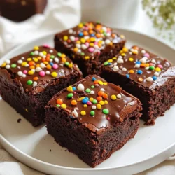 To make your Vegan Cosmic Brownies, gather these simple ingredients: - 1 cup almond butter (or any nut or seed butter) - 1/2 cup pure maple syrup - 1/4 cup unsweetened cocoa powder - 1 cup oat flour (or whole wheat flour) - 1/4 teaspoon baking soda - 1/4 teaspoon fine salt - 1 teaspoon vanilla extract - 1/2 cup vegan chocolate chips - 1/4 cup colorful vegan-friendly sprinkles - Optional: 1/4 cup chopped nuts (like walnuts or pecans) These ingredients create a rich, fudgy brownie that everyone will love. If you need to swap any ingredients, here are some easy options: - Nut butter: Use sunflower seed butter for a nut-free version. - Maple syrup: Agave nectar or brown rice syrup works well too. - Cocoa powder: Carob powder can replace cocoa for a different flavor. - Oat flour: You can use all-purpose flour if you don&rsquo;t have oat flour. These substitutions keep your brownies tasty and vegan-friendly. Want to make your brownies even better? Try these add-ins: - Chopped nuts: Walnuts or pecans add a nice crunch. - Dried fruit: Chopped dates or cranberries bring sweetness. - Mint extract: A drop of mint extract gives a fresh twist. - Peanut butter: Adding a swirl of peanut butter gives a rich flavor. These add-ins make your Vegan Cosmic Brownies unique and fun! {{ingredient_image_2}} First, heat your oven to 350&deg;F (175&deg;C). This helps the brownies bake evenly. Next, grab an 8x8 inch baking pan. Line it with parchment paper. Leave some paper hanging over the edges. This makes it easy to lift out the brownies later. In a large bowl, add 1 cup of almond butter and 1/2 cup of pure maple syrup. Use a spatula or whisk to mix them. Blend until the mixture is smooth and creamy. Now stir in 1 teaspoon of vanilla extract. This adds a nice flavor to your brownies. In a different bowl, whisk together the dry ingredients. Use 1 cup of oat flour, 1/4 cup of cocoa powder, 1/4 teaspoon of baking soda, and 1/4 teaspoon of fine salt. Make sure there are no lumps. Once mixed, slowly add the dry ingredients to the wet bowl. Stir gently until just combined. The batter will be thick and fudgy. If you want, fold in 1/2 cup of vegan chocolate chips and any chopped nuts. Pour the brownie batter into your prepared baking pan. Use a spatula to spread the batter evenly. Make sure the thickness is the same across the pan. Now, place the pan in the oven. Bake for 25 to 30 minutes. Check for doneness by inserting a toothpick into the center. It should come out mostly clean, with a few moist crumbs. After baking, let the brownies cool in the pan for about 10 minutes. Use the parchment paper to lift them out. Place them on a wire rack to cool fully. Once cool, slice the brownies into 16 squares. Enjoy your delicious Vegan Cosmic Brownies! To make your Vegan Cosmic Brownies fudgy, use almond butter. It adds a rich, creamy base. Be sure to mix the wet ingredients well until they are smooth. When adding the dry ingredients, mix gently. Over-mixing can make your brownies tough. Bake them just until a toothpick shows moist crumbs. This keeps them soft and gooey. Add toppings for fun and flavor! After pouring the batter, press colorful vegan sprinkles on top. This makes them look cosmic and festive. You can also sprinkle some chopped nuts for crunch. Try adding a drizzle of melted vegan chocolate after baking. It adds a lovely shine and richness. To keep your brownies fresh, store them in an airtight container. This prevents them from drying out. They can last up to five days at room temperature. For longer storage, wrap them well and freeze. This way, you can enjoy them later. Just thaw at room temperature when you crave a treat. Pro Tips Use room temperature ingredients: Ensure your almond butter and maple syrup are at room temperature for easier mixing, resulting in a smoother brownie batter. Don&rsquo;t overmix the batter: Mix until just combined to maintain the fudgy texture; overmixing can lead to denser brownies. Experiment with flavors: Add a pinch of espresso powder or a dash of almond extract for a unique flavor twist that enhances the chocolate. Store properly: Keep the brownies in an airtight container at room temperature for up to a week or refrigerate for longer freshness. {{image_4}} If you want nut-free vegan cosmic brownies, use sunflower seed butter. It works great and tastes yummy! You can also try using pumpkin seed butter for a fun twist. Both options will keep your brownies moist and fudgy. To change up the flavor, add different extracts. Almond extract gives a nice touch. Peppermint extract adds a cool flavor, perfect for the holidays. You can also mix in some spices like cinnamon or nutmeg for warmth. Try adding fresh fruit like mashed bananas for sweetness, too! To make these brownies gluten-free, swap oat flour for gluten-free flour blends. You can use almond flour or coconut flour as well. Just remember to adjust the liquid amount, as these flours absorb moisture differently. Also, ensure your chocolate chips are gluten-free for a worry-free treat. To keep your Vegan Cosmic Brownies fresh, store them in an airtight container. Line the container with parchment paper. This helps to absorb any moisture. Place a piece of wax paper between layers of brownies if you stack them. Keep the container in a cool, dry place. Brownies taste best within four days, but they can last longer if stored correctly. If you want to save some brownies for later, freezing is a great option. Make sure the brownies are completely cool. Cut them into squares before freezing. Wrap each square tightly in plastic wrap. Then, place the wrapped brownies in a freezer bag. Be sure to squeeze out as much air as possible. You can freeze them for up to three months. When you are ready to eat them, simply thaw overnight in the fridge. To enjoy your brownies warm, reheat them in the oven. Preheat it to 350&deg;F (175&deg;C). Place the brownies on a baking sheet and cover them with foil. Heat for about 10 to 15 minutes. You can also microwave them for a quick treat. Use a microwave-safe plate and heat for about 10 to 15 seconds. Enjoy your fudgy brownies just like fresh! Yes, you can swap almond butter for any nut or seed butter. Peanut butter works well and adds a unique flavor. Sunflower seed butter is a great option for nut-free diets. Just keep in mind that each butter has its own taste. Adjust the flavors according to your preference. To make Vegan Cosmic Brownies gluten-free, use oat flour. This flour is naturally gluten-free if made from certified gluten-free oats. You can also use almond flour or a gluten-free all-purpose blend. Ensure that all your ingredients, like baking soda, are also gluten-free. Serve these brownies warm for a melty chocolate experience. You can top them with a scoop of vegan ice cream for a fun dessert. Place them on a colorful plate and sprinkle extra toppings, like nuts or more sprinkles, for a cosmic look. They also taste great with a drizzle of vegan chocolate sauce. Absolutely! Vegan Cosmic Brownies are great for kids. They are fun, tasty, and colorful. You can involve kids in the baking process too. Let them add the sprinkles and mix the batter. These brownies make a perfect treat for school lunches or after-school snacks. You now know how to make delicious Vegan Cosmic Brownies. We covered the key ingredients and helpful substitutions, plus optional add-ins to boost flavor. The step-by-step guide made the baking easy and fun. I shared tips to get that perfect fudgy texture and suggested ways to store and freeze your brownies. You can even try different flavor variations or nut-free options. Now, get ready to share these tasty treats with friends and family! Enjoy your baking adventure!