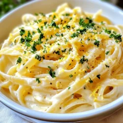- 12 oz fettuccine or spaghetti - 4 cups vegetable broth - 1 cup heavy cream - 6 cloves garlic, minced - 1 medium onion, finely chopped - 1 cup grated Parmesan cheese (vegan substitute options) - 2 tablespoons extra virgin olive oil - 1 teaspoon dried thyme - 1 teaspoon dried basil - Salt and freshly ground black pepper - Fresh parsley for garnish - Lemon zest For this recipe, you need simple yet flavorful ingredients. Start with 12 ounces of pasta. I love using fettuccine or spaghetti for this dish. Next, grab 4 cups of vegetable broth; it adds great depth to the sauce. You also need 1 cup of heavy cream, which makes the dish rich and creamy. Next, chop up 6 cloves of garlic. This adds a lovely aroma and taste. You will also want 1 medium onion, finely chopped. It brings sweetness to the sauce. To finish your creamy sauce, you will need 1 cup of grated Parmesan cheese. If you prefer a vegan option, use nutritional yeast. Don&rsquo;t forget 2 tablespoons of extra virgin olive oil. It helps to saut&eacute; the onion and garlic. For seasoning, use 1 teaspoon each of dried thyme and dried basil. These herbs enhance the flavor nicely. Finally, add salt and freshly ground black pepper to taste. For a fresh touch, use fresh parsley as a garnish. A bit of lemon zest also brings brightness to the dish. These ingredients create a delicious and satisfying one-pot meal. {{ingredient_image_2}} 1. Heat 2 tablespoons of extra virgin olive oil in a large pot over medium heat. 2. Add 1 finely chopped onion. Saut&eacute; for about 3-4 minutes. It should be soft and clear. 3. Now, add 6 minced garlic cloves. Saut&eacute; for 1-2 minutes. Keep stirring to avoid browning. 1. Pour in 4 cups of vegetable broth. Bring it to a rolling boil. 2. Once boiling, add 12 oz of fettuccine or spaghetti. 3. Lower the heat to a gentle simmer. Cook for about 10-12 minutes. Stir often until the pasta is firm to the bite and most of the liquid is gone. 1. Stir in 1 cup of heavy cream and 1 cup of grated Parmesan cheese. Mix well until the pasta is coated. 2. Add 1 teaspoon of dried thyme and 1 teaspoon of dried basil. 3. Season with salt and freshly ground black pepper. For a fresh kick, add zest from 1 lemon. 4. Let the pot sit for a few minutes. This will help the sauce thicken a bit. 5. Garnish with finely chopped fresh parsley right before serving. Enjoy your creamy garlic pasta! To get the best creaminess, timing is key. Add the cream when the pasta is almost done cooking. This helps it blend into the pasta without making it greasy. Mix everything well at a low temperature. This way, the flavors will combine nicely, and you will avoid curdling the cream. Garlic can be strong, so you want to avoid browning it. When you add garlic to the pot, stir it for just a minute or two. This will keep its fresh taste. Fresh herbs like thyme and basil give a better flavor than dried herbs. If you want to use dried herbs, add them early to let their flavor bloom. Serving your pasta well can make it even more appealing. Use shallow bowls to show off the creamy sauce. For garnish, sprinkle fresh parsley on top. This adds color and a fresh taste. A drizzle of extra virgin olive oil right before serving adds richness. Finally, a touch of lemon zest brightens the dish and makes it look fancy. Pro Tips Use Fresh Garlic: Freshly minced garlic enhances the flavor significantly compared to pre-minced options. Adjust the Creaminess: For a lighter version, reduce the amount of heavy cream or substitute with a plant-based alternative. Perfect Pasta Cooking: Make sure to stir the pasta frequently while cooking to prevent sticking and ensure even cooking. Garnish Wisely: Fresh herbs like parsley not only add flavor but also make the dish visually appealing&mdash;don&rsquo;t skip this step! {{image_4}} To make a vegan version of this dish, simply swap the Parmesan cheese for nutritional yeast. Nutritional yeast gives a cheesy flavor without using dairy. It is full of B vitamins and adds a savory touch. Use about one cup of nutritional yeast in place of the cheese. This keeps the dish creamy and tasty. You can easily add vegetables to your one-pot creamy garlic pasta. Spinach and mushrooms blend well with the creamy sauce. Add a handful of fresh spinach or a cup of sliced mushrooms when cooking the pasta. This adds nutrition and flavor. You can also switch up the pasta type. Try whole grain pasta for a healthier option. Gluten-free pasta works too if needed. Each type will bring a unique texture and flavor to your dish. If you love heat, make a spicy garlic pasta. Add chili flakes or a splash of garlic chili sauce to the pot when cooking. Start with half a teaspoon of chili flakes and adjust to your taste. This will give your dish a warm kick without overpowering the garlic flavor. Enjoy the added depth of heat! To store your leftover one-pot creamy garlic pasta, let it cool first. Once cool, place it in an airtight container. This helps keep it fresh and tasty. You can store it in the fridge for about 3 to 4 days. Always label the container with the date. This way, you know when to use it. When you want to reheat your creamy pasta, use a pan or a microwave. If you use a pan, add a splash of water or broth. This helps keep it creamy. Heat it on low, stirring often. If you use a microwave, cover the bowl. Heat in short bursts and stir in between. This helps avoid hot spots and keeps your pasta moist. Yes, you can freeze creamy pasta! To do this, let it cool completely. Then, place it in a freezer-safe container. Make sure to leave some space at the top, as it will expand. You can freeze it for up to 2 months. When you are ready to eat it, thaw it overnight in the fridge. Reheat it gently on the stove, adding a little liquid if needed. Enjoy your creamy pasta even after freezing! Yes, you can use other pasta types. Here are some options: - Penne: Cook for 11-13 minutes. - Fusilli: Cook for 10-12 minutes. - Farfalle: Cook for 10-12 minutes. These shapes hold sauce well and add fun to the dish. Just check package instructions for exact cooking times. To make this dish gluten-free, use gluten-free pasta. Here are some good choices: - Brown rice pasta - Chickpea pasta - Quinoa pasta These options cook similarly to regular pasta. Just follow the cooking times on their packages. If you lack heavy cream, try these alternatives: - Coconut milk for a dairy-free option. - Cashew cream for a rich flavor. - Silken tofu blended until smooth. These substitutes still give creaminess to your pasta dish. This pasta dish stays fresh for about 3-4 days in the fridge. Store it in an airtight container. Reheat it gently on the stove or in the microwave. If it thickens too much, add a splash of broth or water while reheating. This guide walked you through making a creamy pasta dish. We covered ingredients like fettuccine, garlic, and Parmesan. Then, I gave step-by-step instructions to create a rich sauce. Tips helped ensure perfect creaminess without burnt garlic. You also learned variations like vegan options and add-ins for flavor. Finally, I shared storage and reheating tips. Cooking can be fun and rewarding. Enjoy your pasta dish fresh or as leftovers, knowing you can customize it to your taste.