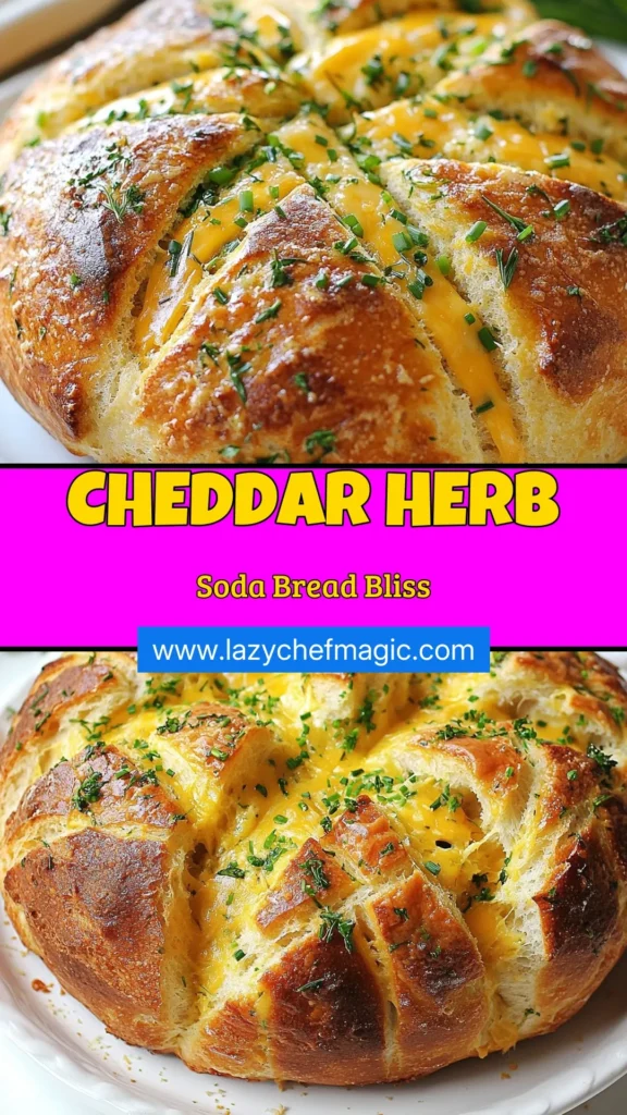 Discover the joys of baking with this easy Cheddar Herb Soda Bread recipe! Perfect for busy cooks, this homemade cheddar bread is quick to prepare and packed with flavor from fresh herbs. Enjoy the delightful aroma and taste of this fresh herb bread that bakes to golden perfection in just 30 minutes. Try this quick baking recipe today and impress your family and friends! Save now for your next baking adventure! #SodaBread #EasyBaking #CheddarBread #HerbBread