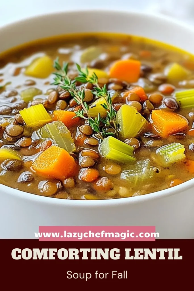 Warm up this autumn with a delicious fall lentil soup that's both hearty and healthy! This cozy lentil soup recipe features green or brown lentils, aromatic thyme, and vibrant kale for a nutritious vegetarian soup with thyme. Perfect for chilly days, this easy lentil soup recipe is ideal for meal prep and packed with flavor. Don't miss out on this healthy autumn soup! Save this recipe for your fall meals! #FallLentilSoup #CozyLentilRecipes #HealthyAutumnSoup #EasyLentilSoupRecipe
