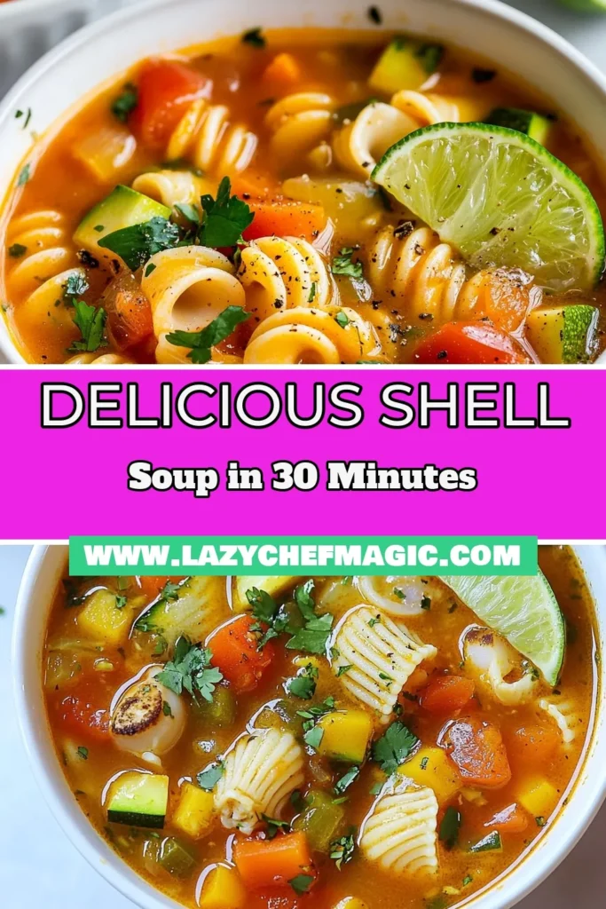 Discover the delicious flavors of our easy Mexican Sopa de Conchas recipe! This delightful conch shell pasta soup combines fresh vegetables with aromatic spices for a comforting meal. Perfect for any occasion, this vegetable soup with pasta is quick to prepare and full of flavor. Garnish with cilantro and lime for a refreshing twist. Save this simple recipe today and bring a taste of Mexico to your table! #SopaDeConchas #MexicanSoup #PastaSoup #EasyRecipes