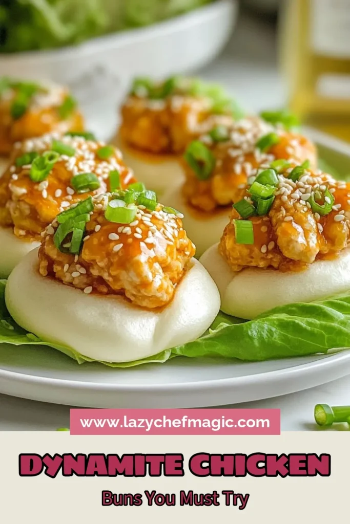 Get ready to spice up your snacking with these delicious Dynamite Chicken Buns! This easy chicken bao recipe features a flavorful chicken filling tossed in Sriracha sauce, making it a perfect spicy bao buns recipe. These Chicken Filling Bao Buns are sure to impress your friends and family. Try these Sriracha Chicken Buns today and bring a taste explosion to your table! Save this recipe for your next gathering! #DynamiteChickenBuns #SpicyBaoBuns #ChickenBao #EasyChickenRecipe