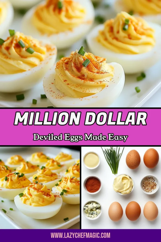 Discover the ultimate deviled eggs recipe with these Million Dollar Deviled Eggs! Perfectly creamy and packed with flavor, this blue cheese deviled eggs version features smoked paprika for a delightful twist. Impress your guests with these gourmet creamy deviled eggs that are easy to prepare. Ideal for gatherings or a savory snack, you'll want to save this recipe! Try it out today! #DeviledEggs #MillionDollarDeviledEggs #BlueCheeseDeviledEggs #SnackIdeas