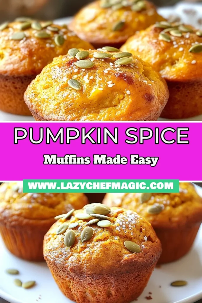 Craving the perfect fall treat? Try these homemade pumpkin spice muffins! This easy pumpkin muffin recipe delivers bakery-style muffins that are soft, fluffy, and bursting with flavor. Ideal for your fall baking recipes, these muffins are made with simple ingredients like pumpkin puree and warm spices. Bake a batch today and fill your home with delicious aromas. Pin this recipe for your next baking day! #PumpkinSpiceMuffins #FallBaking #EasyPumpkinMuffinRecipe #HomemadePumpkinMuffins
