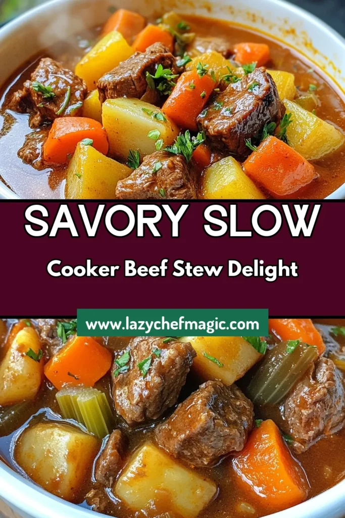 Warm up with a delicious slow cooker beef stew! This hearty beef stew recipe features tender beef chuck, carrots, potatoes, and aromatic herbs, making it the best beef stew slow cooker dish you&rsquo;ll ever try. It&rsquo;s an easy beef stew recipe perfect for busy days&mdash;just set and forget! Discover the comfort of home-cooked flavors. Save this beef chuck stew recipe for a cozy meal tonight! #SlowCookerBeefStew #HeartyBeefStew #EasyBeefStewRecipe #BeefChuckStewRecipe