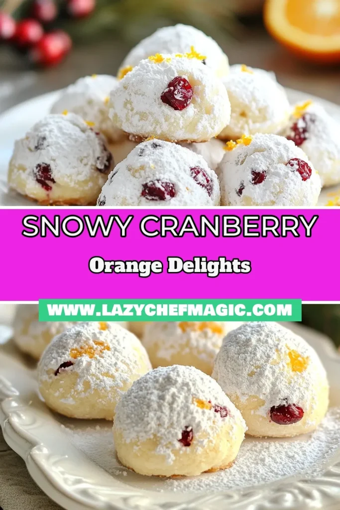 Indulge in the festive flavors of Cranberry Orange Snowball Cookies this holiday season! This delightful Snowball Cookies Recipe combines the tanginess of dried cranberries with the freshness of orange zest, making them a perfect addition to your Holiday Cookie Recipes. These Orange Zest Cookies are easy to make and a crowd-pleaser. Try this delicious recipe and bring joy to your gatherings! Save it for later! #CranberryOrangeCookies #DriedCranberryDesserts #HolidayBaking #CookieRecipes
