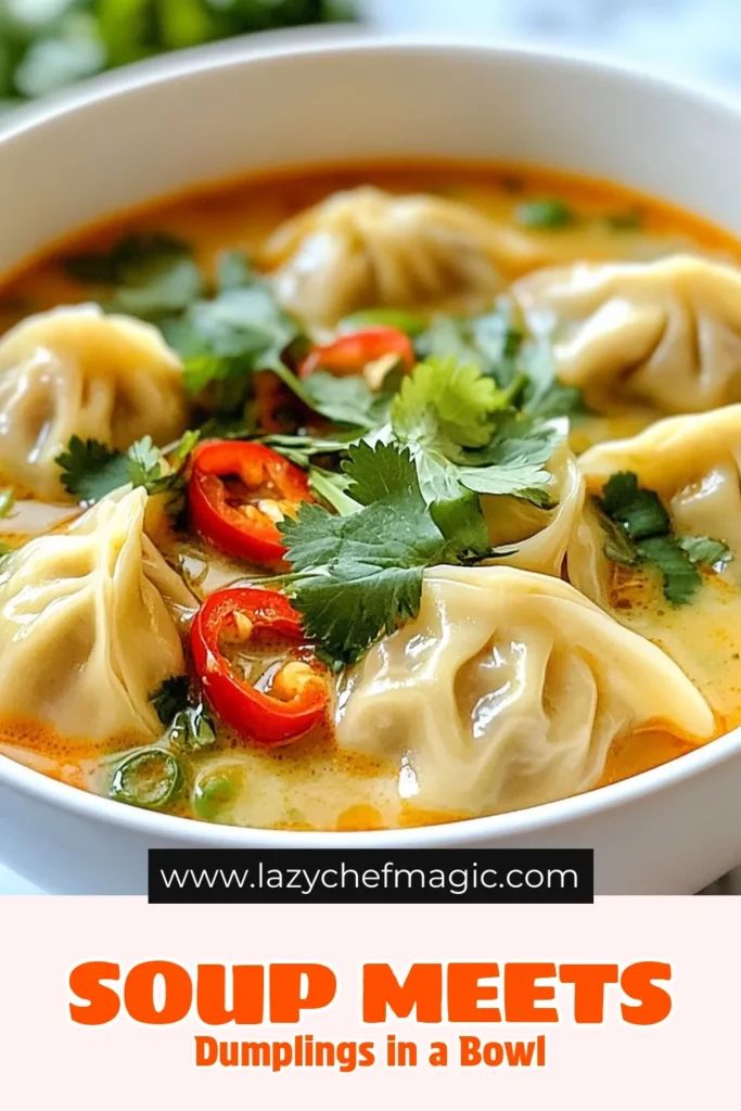 Warm up with this delicious Thai potsticker soup, a cozy combination of vegetable broth and dumplings. This easy Thai soup recipe features rich coconut milk and a hint of red curry for vibrant flavor. Perfect for a quick meal, this red curry potsticker recipe brings comfort to your dinner table. Try it today and enjoy a bowl of hearty goodness! Save this recipe for later and share the warmth. #ThaiPotstickerSoup #EasyThaiRecipe #CoconutMilkSoup #RedCurryDumplings