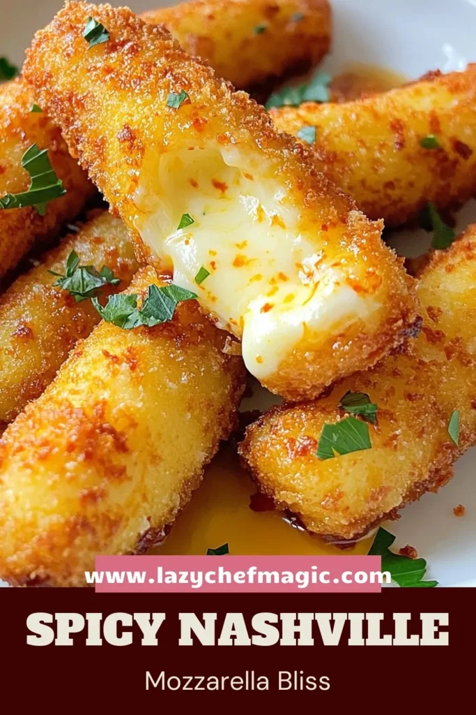 Indulge in these Nashville hot mozzarella sticks, a spicy cheese appetizer that will elevate your snack game! This homemade mozzarella sticks recipe features crispy Panko-breaded mozzarella sticks fried to perfection and drizzled with fiery Nashville hot oil. Perfect for gatherings or a cozy night in, these fried mozzarella sticks are a must-try! Save and enjoy this spicy treat today! #NashvilleHotMozzarellaSticks #SpicyCheeseAppetizer #FriedMozzarellaSticksRecipe #PankoBreadedMozzarellaSticks
