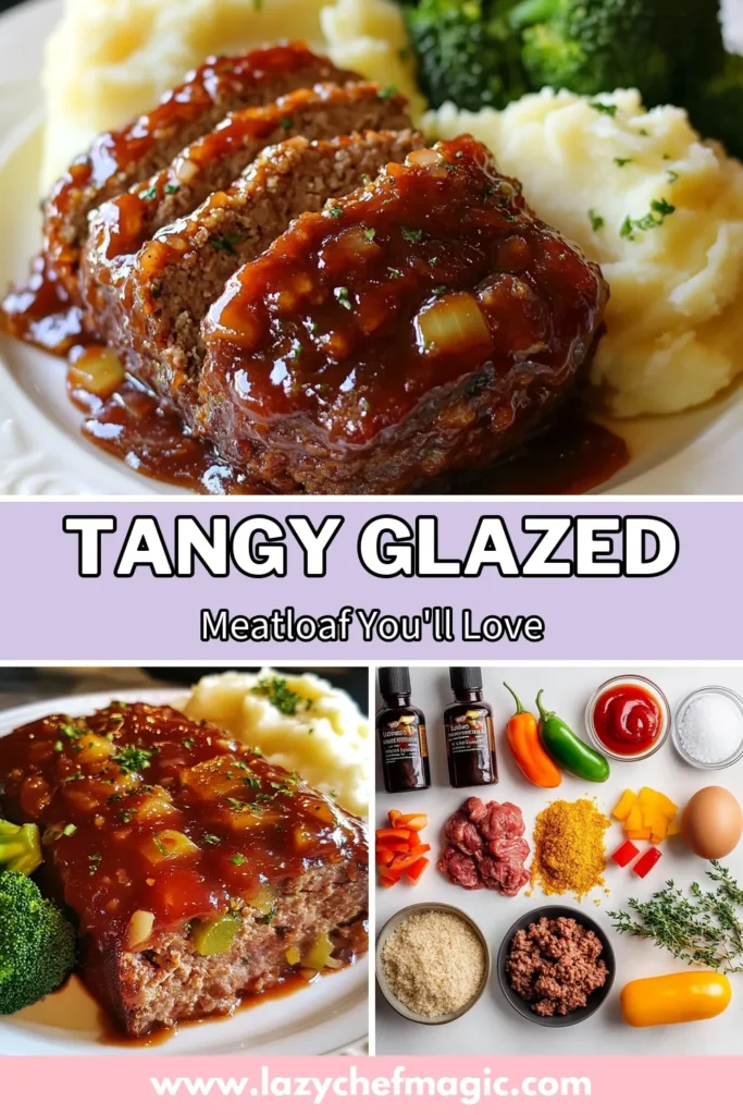 Discover the ultimate Tangy Glazed Meatloaf recipe, perfect for family dinners! This easy meatloaf with glaze features a delicious blend of ground beef and turkey meatloaf for a juicy, flavorful dish. Topped with a homemade tangy glaze made from ketchup and apple cider vinegar, it's a crowd-pleaser. Serve with your favorite sides for a complete meal. Save this recipe and elevate your dinner routine! #MeatloafRecipe #EasyDinner #ComfortFood #HomemadeCooking