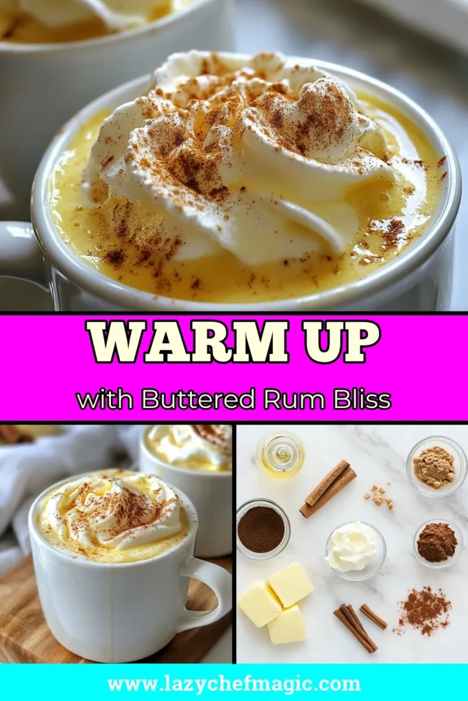 Warm up with this delightful Hot Buttered Rum Recipe, a perfect cozy winter drink to savor during chilly evenings. This easy Hot Buttered Rum combines spiced butter beverage goodness with warm water for a truly comforting experience. Don't miss out on this warm alcoholic drink, topped with whipped cream and a sprinkle of cinnamon. Try it today and embrace the warmth! Save this recipe for your next winter gathering! #HotButteredRum #CozyWinterDrinks #SpicedButterBeverage #WarmAlcoholicDrinks