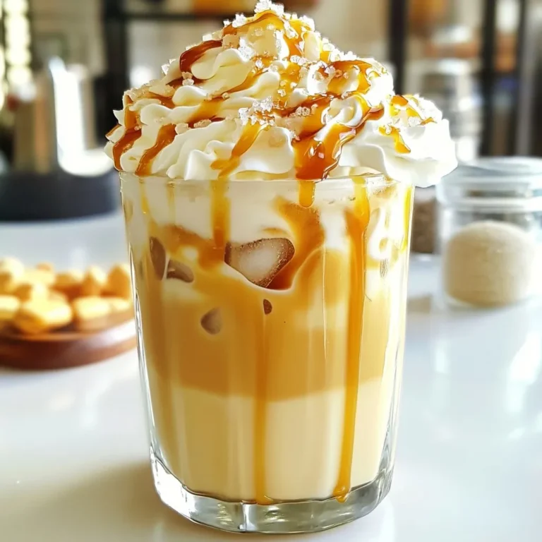 To make the perfect Café-Style Baileys Iced Coffee, you will need the following ingredients: - 2 cups brewed coffee - 1 cup milk (varieties) - 2 tablespoons caramel sauce - 1 tablespoon pure vanilla extract - 1 tablespoon granulated sugar - Whipped cream - Ice cubes - Pinch of flaky sea salt (optional) These simple ingredients create a rich and creamy drink. The brewed coffee serves as the base, giving you that energizing kick. You can choose any type of milk you like. Whole, almond, or oat milk all work well. Caramel sauce adds a sweet touch. Vanilla extract enhances the flavor. Granulated sugar lets you adjust the sweetness. Whipped cream on top makes the drink feel special. Ice cubes are key for that refreshing chill. A pinch of flaky sea salt can elevate the taste if you want to try something gourmet. Gather these ingredients and get ready to make a delightful iced coffee! {{ingredient_image_2}} To start, you will mix the main ingredients. In a large pitcher, pour 2 cups of cooled brewed coffee. Add 1 cup of your preferred milk. I like to use whole milk, but almond or oat milk works too. Next, include 2 tablespoons of caramel sauce. This adds a nice sweetness. Then, add 1 tablespoon of pure vanilla extract for flavor. Finally, add 1 tablespoon of granulated sugar, adjusting it to your taste. Now, stir the mixture well with a whisk or spoon. This step is key to getting a smooth consistency. Make sure the caramel and sugar dissolve completely. You want a creamy blend that feels rich and delicious. Take a tall glass and fill it with ice cubes. I usually fill it about three-quarters full. This helps keep your drink cold. After that, slowly pour the iced coffee mixture over the ice. Fill the glass nearly to the top. This allows all the flavors to mix nicely as you pour. Now it’s time to make your drink look amazing. Gently dollop a generous amount of whipped cream on top. This gives your iced coffee a lovely cloud-like appearance. For a special touch, drizzle extra caramel sauce over the whipped cream. If you want to elevate the flavor, sprinkle a pinch of flaky sea salt on top. This adds a nice balance to the sweetness. Serve your Café-Style Baileys Iced Coffee right away. You can use a colorful straw or a long spoon to mix the layers as you sip. Enjoy this refreshing drink! To make your iced coffee truly shine, focus on sweetness and creaminess. Start by tasting your drink after mixing. If it’s not sweet enough, add more sugar a little at a time. You want a balance but not a sugar overload. For creaminess, choose your milk wisely. Whole milk gives a rich taste. If you prefer lighter options, almond or oat milk works well. These give a nice twist and fit many diets. When serving Café-Style Baileys Iced Coffee, think outside the box. Use clear glasses to show off the layers of your drink. Add a slice of caramel-drizzled banana or a piece of chocolate on the side. This makes your drink look fancy and tempting. You can also think about adding flavored syrups, like hazelnut or vanilla. These can boost the flavor even more. For a fun twist, top your whipped cream with a sprinkle of cocoa powder or cinnamon. This adds a nice touch and can surprise your guests. Enjoy the process and feel free to get creative! Pro Tips Chill Your Ingredients: For the best iced coffee experience, chill your coffee, milk, and even your glass in the refrigerator before mixing. This keeps your drink cold longer without diluting it with too much ice. Customize Your Sweetness: Adjust the amount of sugar and caramel sauce based on your personal taste. You can start with less and add more if you like it sweeter. Use Fresh Brewed Coffee: Brew your coffee fresh and let it cool. Using day-old coffee can alter the flavor and make your iced coffee taste stale. Experiment with Flavors: Don’t hesitate to try different flavored syrups or extracts, like hazelnut or almond, in place of vanilla for a unique twist on your iced coffee delight. {{image_4}} You can change up your iced coffee by using different coffee types. Cold brew gives a smooth taste. Espresso adds a rich kick. You can also play with flavors. Try adding chocolate syrup for a mocha twist. A sprinkle of cinnamon can give it a warm spice. These small changes can make a big difference! If you want a dairy-free drink, you have options. Use plant-based milk like almond or oat milk. These choices work well and taste great. You can also make your own dairy-free whipped cream. Blend coconut cream with a bit of sugar and vanilla. It's simple and adds a nice touch to your drink. Enjoy your Café-Style Baileys Iced Coffee in a way that fits your needs! To store excess brewed coffee, let it cool first. Then, pour it into a clean container. Seal it tightly and place it in the fridge. Use it within a week for the best taste. For prepared iced coffee, store it in a glass or plastic container. Make sure to cover it. Iced coffee can lose its flavor quickly, so enjoy within two days. If you see separation, just stir it before serving. If you want to reheat your coffee, do it slowly. Pour it into a pot and warm it on low heat. Stir it often to avoid bitterness. Never boil your coffee. Heating too fast can ruin the taste. Enjoy your hot coffee fresh without any bitterness! Café-style drinks are known for their rich flavors and smooth textures. They often combine coffee with creams, syrups, or flavors. This drink features Baileys, giving it a sweet, creamy touch. You can enjoy it on a hot day or as a special treat. The blend of coffee, milk, and Baileys creates a delightful harmony. Each sip feels like a little escape to a café. Yes, you can use decaffeinated coffee for this drink. It will still taste great. Decaf coffee allows you to enjoy the flavors without the caffeine. Just brew it as you normally would and let it cool. Follow the same steps in the recipe. You won't miss out on the delicious taste. There are many fun additions to enhance your iced coffee. Flavored syrups like hazelnut or caramel work well. You can also sprinkle cinnamon or cocoa powder for a twist. A dash of almond extract can add a nice touch too. Be creative and find what you love best. Each flavor can change the drink into something unique. You now have everything you need to create a delicious iced coffee. We covered the main ingredients, step-by-step instructions, and tips to make it perfect. You can explore fun variations and how to store your iced coffee if there are leftovers. Don’t forget, adjusting flavors to fit your taste makes the drink even better. With just a few simple steps, you can enjoy café-style iced coffee at home. Grab your favorite cup and start experimenting today!