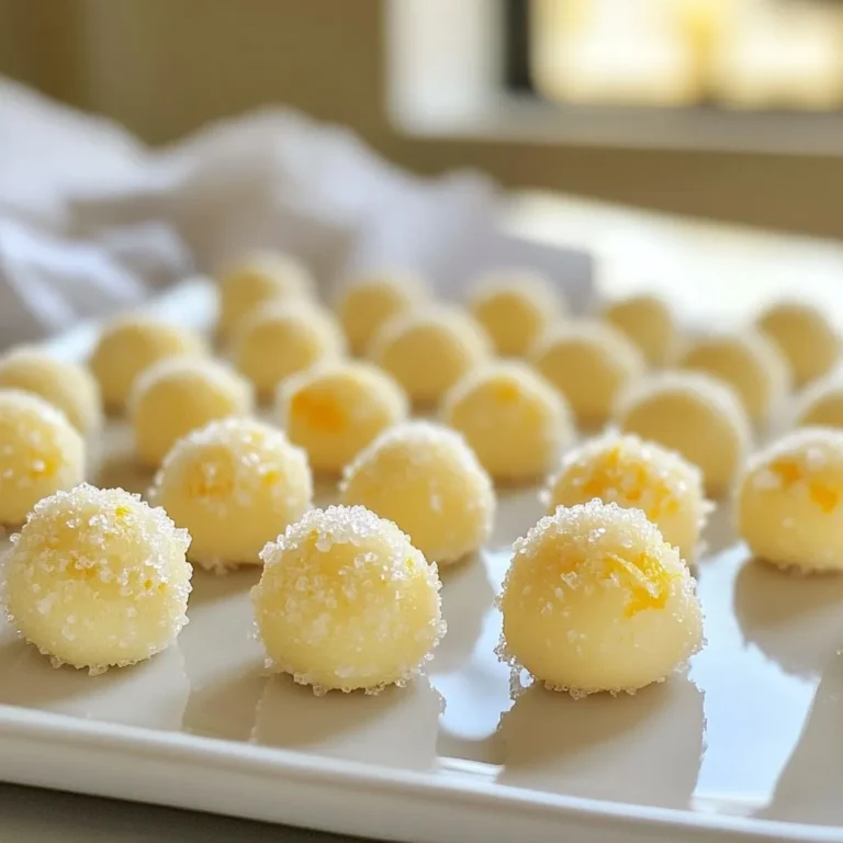 - 8 oz cream cheese, softened to room temperature - 1/4 cup unsalted butter, softened - 4 cups powdered sugar, sifted - 1 tablespoon fresh orange zest - 2 tablespoons freshly squeezed orange juice - 1/2 teaspoon pure vanilla extract - 1/2 teaspoon fine sea salt - Yellow and orange food coloring (optional, for visual appeal) - Granulated sugar, for coating To make Orange Cream Cheese Mints, start with some basic ingredients. Cream cheese and unsalted butter create a rich base. The cream cheese should be soft, which helps blend it well. You will also need powdered sugar to sweeten the mix. Sifting it first keeps the mints smooth. Next, add fresh orange zest and juice for a bright, citrus flavor. These ingredients give the mints their unique taste. Don’t forget the pure vanilla extract! It adds depth to the flavors. The fine sea salt balances the sweetness. If you want to make the mints look fun, consider using yellow and orange food coloring. It’s optional but can make your treats pop. Lastly, granulated sugar is used to coat the mints, adding a nice crunch. These ingredients come together to create a simple yet delightful treat. Enjoy the process of mixing and creating these sweet mints! {{ingredient_image_2}} - Start by mixing the cream cheese and butter. In a large bowl, beat them on medium speed for 2-3 minutes. This makes the mixture smooth. - Next, add the powdered sugar. Do this slowly to avoid a sugar cloud. Mix on low speed until it's fully blended. - Now, stir in the orange zest, orange juice, vanilla extract, and sea salt. Keep mixing until it’s smooth and well combined. - If you want color, add a few drops of yellow and orange food coloring. Blend until you reach your desired shade. - Cover the bowl with plastic wrap. Chill the mixture in the fridge for 30 minutes. This helps it firm up. - Once chilled, scoop out small portions using a teaspoon. Roll each piece into a ball with your hands. - Roll each ball in granulated sugar until they are fully coated. Place them on a baking sheet lined with parchment paper. - Use a fork or your fingers to gently press down each mint. This flattens them into a nice shape. - Put the flattened mints back in the fridge. Chill them for at least 1 hour before serving. This step helps them set well. - Room temperature ingredients: Start with cream cheese and butter at room temp. This helps them mix well and become creamy. Cold ingredients can make your mints lumpy. - Avoiding powdered sugar mess: When adding powdered sugar, mix on low speed. This will keep the sugar from puffing up and making a mess. - Adjusting sweetness and zest: Taste the mixture as you mix. If you want more flavor, add more orange zest or juice. You can also reduce the sugar if it’s too sweet. - Achieving the right consistency: The mixture should be soft but not sticky. If it’s too runny, add a bit more powdered sugar until you get the right texture. - Creative serving suggestions: Serve the mints in a pretty candy dish or on a colorful platter. This makes them look festive and fun. - Garnishing for visual appeal: Add a sprinkle of fresh orange zest or a few mint leaves on top. This gives a nice pop of color and makes your mints even more inviting. Pro Tips Chill for Better Handling: Allowing the mixture to chill for 30 minutes not only firms it up but also makes it easier to roll into perfect balls without sticking to your hands. Customize Your Color: Feel free to adjust the amount of food coloring to match your occasion. A vibrant hue can make your mints more visually appealing! Perfect Sugar Coating: For an even sugar coating, consider rolling the mints in sugar multiple times or using superfine sugar for a smoother finish. Creative Shapes: Instead of forming traditional balls, use cookie cutters to create fun shapes for special occasions, adding a personal touch to your treats! {{image_4}} You can change the flavor of your Orange Cream Cheese Mints in fun ways. Try using lemon or lime zest instead of orange. These citrus swaps bring a bright taste to your mints. You can also mix flavors. A blend of orange and lemon zest creates a unique twist. For a different scent, add mint or almond extract. These extracts can give your mints a fresh vibe. A drop or two is all you need for a boost. For those on a vegan diet, you can make these mints using plant-based cream cheese. This swap keeps the taste while fitting your needs. Look for a brand that works well in desserts. You can also make them gluten-free. Use cornstarch instead of powdered sugar to help your mints hold together. This change keeps the texture right while making the treat safe for everyone. Enjoy your mints knowing they fit your diet! To keep your Orange Cream Cheese Mints fresh, chill them well. After making the mints, place them in the fridge for at least an hour. This helps them firm up nicely. Once they are set, store them in an airtight container. I recommend using a container that seals tightly. This keeps moisture out and preserves the mints' flavor. You can store the mints in the fridge for up to two weeks. After that, they may start to lose their taste and texture. Signs of spoilage include an off smell, discoloration, or a change in texture. If you notice any of these, it’s best to discard them. Always trust your senses when checking food freshness! Can I freeze Orange Cream Cheese Mints? Yes, you can freeze these mints. Place them in an airtight container. They will stay fresh for up to three months. Just let them thaw in the fridge before you eat them. What can I use instead of cream cheese? You can use a plant-based cream cheese if you want a dairy-free option. Neufchâtel cheese works well too. It has a similar taste and texture to cream cheese. How do I make them less sweet? To make the mints less sweet, reduce the powdered sugar. Start by cutting it down to three cups. You can also add more orange zest or juice for a bolder flavor. Are there store-bought options available? Yes, some stores sell similar cream cheese mints. Check your local candy aisle or specialty shops. They may not taste as fresh, but they are convenient. How can I customize the flavor? You can add different extracts, like mint or lemon. Try mixing in other citrus zest for a twist. Experimenting makes it fun and unique! In this blog post, we explored how to make tasty Orange Cream Cheese Mints. We covered what ingredients you need, like cream cheese, butter, and flavorings. You learned a simple step-by-step method to mix, shape, and chill your mints. We shared tips for improving taste and ideas for serving. Plus, we looked at flavor variations and storage tips to keep them fresh. With these insights, you can create mints that impress everyone. Enjoy making your sweet treats!