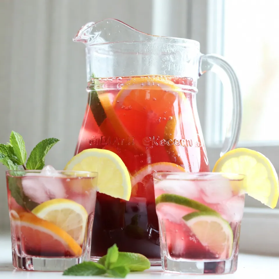 - 4 cups freshly squeezed orange juice - 2 cups freshly squeezed grapefruit juice - 1 cup unsweetened cranberry juice - 1 cup sparkling water or soda The main ingredients for Christmas Morning Citrus Punch start with freshly squeezed juices. I love using fresh oranges and grapefruits. They give the punch a bright, zesty flavor. The unsweetened cranberry juice adds a nice balance. It brings a slight tartness that complements the sweeter juices. Lastly, the sparkling water or soda adds a fun fizz. This bubbly touch makes the drink feel festive and special. - 1/2 cup honey - 1/2 cup agave syrup For sweetening, you can use honey or agave syrup. Both are great choices. Honey gives a rich flavor, while agave syrup is milder. You can adjust the sweetness to your taste. Start with a little and add more if needed. This way, you get the perfect balance for your punch. - 1 lemon, thinly sliced - 1 lime, thinly sliced - Fresh mint leaves Garnishes add a lovely touch to your punch. I like to use thin slices of lemon and lime. They look nice and add extra flavor. Fresh mint leaves are a must too. They not only make the drink look pretty but also add a fresh aroma. When you serve the punch, these garnishes make it pop! {{ingredient_image_2}} First, grab a large pitcher. Pour in 4 cups of freshly squeezed orange juice. Next, add 2 cups of freshly squeezed grapefruit juice. Then, pour in 1 cup of unsweetened cranberry juice. Take a long spoon and stir the juices together well. Now, it’s time to sweeten your punch. Slowly whisk in 1/2 cup of honey or agave syrup. Keep stirring until it dissolves. Taste it! If you want it sweeter, add more honey or syrup. Cover the pitcher with a lid or plastic wrap. Place it in the refrigerator. Chill for at least 30 minutes. This step is key. It helps the flavors mix and taste better. Before serving, carefully add 1 cup of sparkling water or soda to the pitcher. Gently stir to keep the fizz. Next, fill your serving glasses with ice cubes. Pour the refreshing punch over the ice, filling each glass generously. Finally, for a festive touch, garnish each glass. Add a thin slice of lemon and a slice of lime. Finish with a few fresh mint leaves on top. This not only looks great but smells good too! You can easily adjust the sweetness to fit your taste. Start with 1/2 cup of honey or agave syrup. Stir it in well and taste. If you want it sweeter, add more sweetener a little at a time. This punch should be just right for you and your guests. Serve the punch in clear glasses. This lets everyone see the bright colors of the drink. For garnish, add a slice of lemon and lime to each glass. A sprig of fresh mint on top adds a nice touch. It looks great and smells wonderful. You can make this punch in advance. Mix all the juices and sweetener in a pitcher. Cover and chill in the fridge for at least 30 minutes. Just before serving, add the sparkling water or soda. This keeps the bubbles fresh. Store any leftovers in the fridge for up to two days. Just remember to re-add the sparkling water for fizz! Pro Tips Chill Your Ingredients: For an extra refreshing punch, chill your juices and sparkling water beforehand. This ensures the punch stays cold longer without diluting the flavors with too much ice. Mix and Match Citrus: Experiment with other citrus fruits like tangerines or blood oranges for a unique twist on the classic recipe. It adds depth and a beautiful color variation. Sweetness Level: Adjust the sweetness of your punch by tasting it after adding the honey or agave syrup. Everyone's preference for sweetness varies, so it’s best to customize it to your liking. Garnish with Style: Use thin slices of colorful citrus and fresh herbs like rosemary or basil along with mint for a stunning presentation. This not only looks beautiful but also enhances the aroma. {{image_4}} You can switch up the fruits in your punch. Other citrus options include tangerines, lemons, or even blood oranges. Each brings its unique flavor. For a seasonal twist, add cranberries or pomegranate seeds. They not only taste great but also look beautiful. You can make this punch for everyone. For a family-friendly version, keep it non-alcoholic. If you want an adult drink, consider adding spirits. Vodka or gin works well. Just remember to keep the ratios balanced, so the punch remains refreshing. If you prefer healthier choices, use natural sweeteners. Maple syrup or agave syrup adds a lovely touch. You can also try sugar-free options like stevia. Each choice lets you customize the sweetness without losing flavor. You can keep Christmas Morning Citrus Punch in the fridge for up to three days. Store it in a sealed pitcher to keep it fresh. If you want the best flavor, drink it within two days. The longer it sits, the less vibrant the taste becomes. Can you freeze punch? Yes, but it’s best to freeze only the juices, not the whole punch. The sparkling water will lose its fizz when thawed. For best practices, pour the juice mixture into ice cube trays. Once frozen, you can store them in a freezer bag. When you’re ready to serve, add the cubes to a glass and top with sparkling water. This keeps your drink cold without diluting the flavor. Yes, you can make this punch the night before. Just prepare the juice mixture without the sparkling water. Store it in the fridge. Add the sparkling water right before serving. This keeps the fizz fresh and lively. You can add many fruits to enhance the punch. Consider adding sliced strawberries, diced pineapple, or blueberries. These fruits add color and taste. Feel free to get creative with seasonal fruits that you love. Yes, you can reduce the sweetness easily. Use less honey or agave syrup. You can also add more unsweetened cranberry juice. This will balance the flavors without making it too sweet. Yes, you can use bottled juices. However, fresh juices taste better and have more nutrients. If you use bottled juices, choose ones without added sugars. This helps keep the punch healthy and tasty. To make a larger batch, simply multiply the ingredients. Use a bigger pitcher or bowl. Adjust the sparkling water to maintain the fizz. This way, you can serve more guests and keep the holiday fun going! This punch recipe combines citrus flavors for a refreshing drink. We explored key ingredients, sweetening options, and garnishes. The step-by-step guide makes it easy to prepare and serve. Adding tips helps enhance flavor and presentation. Consider variations for adults or seasonal fruits. In the end, this punch is fun and adaptable. Enjoy it at gatherings or quiet evenings. Try it yourself and get creative!