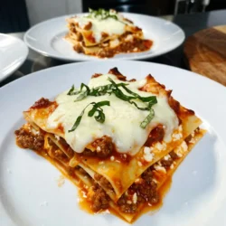 To make your Easy Melty Lasagna, you need these key items: - 9 lasagna noodles - 2 cups marinara sauce - 1 pound ground beef or turkey - 1 small onion, finely chopped - 2 cloves garlic, minced - 15 oz ricotta cheese - 2 cups shredded mozzarella cheese - 1 cup grated Parmesan cheese - 1 large egg - 1 teaspoon Italian seasoning - Salt and freshly ground black pepper These ingredients come together to create layers of flavor and texture. You can enhance your lasagna with these extras: - Fresh basil leaves for garnish - Spinach or kale for added greens - Sliced mushrooms for an earthy flavor - Zucchini or bell peppers for more veggies - A pinch of red pepper flakes for heat Adding these can make your dish even more exciting. If you have dietary restrictions, try these swaps: - Use whole wheat or gluten-free lasagna noodles for a healthier choice. - Substitute ground turkey with lentils or chickpeas for a vegetarian option. - Swap ricotta cheese with cottage cheese or a dairy-free alternative. - Use a low-sodium marinara sauce to cut down on salt. These substitutions keep the essence of lasagna while meeting your needs. {{ingredient_image_2}} Before you start, gather all your ingredients. You'll need: - 9 lasagna noodles - 2 cups marinara sauce - 1 pound ground beef or turkey - 1 small onion, finely chopped - 2 cloves garlic, minced - 15 oz ricotta cheese - 2 cups shredded mozzarella cheese - 1 cup grated Parmesan cheese - 1 large egg - 1 teaspoon Italian seasoning - Salt and pepper to taste - Fresh basil leaves (optional) Next, preheat your oven to 375&deg;F (190&deg;C). This ensures your lasagna bakes evenly. In a large skillet, heat a bit of olive oil over medium heat. Add the chopped onion and minced garlic. Cook them for about 3-4 minutes until the onion looks clear. Now, add the ground meat to the skillet. Sprinkle in salt, pepper, and Italian seasoning. Brown the meat for about 6-8 minutes. Drain any extra fat before moving on. Start by pouring some marinara sauce into your greased 9x13 inch baking dish. Spread it out evenly. Then, lay down 3 lasagna noodles. Next, spread half of the ricotta mixture over the noodles. Then, add half of the meat sauce. Top it with 1 cup of shredded mozzarella cheese. Repeat these steps again. Lay down 3 more noodles, spread the remaining ricotta, and add the rest of the meat sauce. Use half of the remaining mozzarella cheese on top. Finally, place the last 3 noodles on top. Cover with the rest of the meat sauce, then sprinkle the remaining mozzarella and Parmesan cheese. Cover your baking dish tightly with aluminum foil. This keeps the steam in while baking. Place it in the preheated oven and bake for 25 minutes. After 25 minutes, carefully take off the foil. Continue baking for another 15-20 minutes. You want the cheese to be bubbly and golden. Once it's done, let the lasagna rest for about 10 minutes before slicing. This helps the layers stay together. Optionally, garnish with fresh basil leaves for added flavor. To get that melty, gooey goodness, use plenty of cheese. I recommend using both mozzarella and Parmesan. Layering them well helps too. Make sure to cover the top with cheese. It turns golden and bubbly in the oven. - Use fresh mozzarella for even better melting. - Shred your cheese instead of buying pre-shredded. Fresh cheese melts more evenly. For great layers, spread the sauce evenly. Start with a thin layer of meat sauce on the bottom. This helps the noodles stick. Place the noodles flat and avoid overlaps. Each layer should be even to ensure it cooks well. - Use a spatula to spread the ricotta mix smoothly. - Repeat the layering for a balanced taste and texture. One common mistake is skipping the resting time. Let the lasagna sit for about 10 minutes after baking. This lets the layers set and makes serving easier. Another mistake is not seasoning enough. Salt and pepper are key to enhancing flavors. - Avoid overcooking the noodles. They should be al dente. - Don't rush the baking process; follow the timing for the best results. Pro Tips Layering Tip: Ensure even distribution of ingredients by spreading sauces and cheeses evenly across the noodles for a balanced flavor in every bite. Meat Variation: For a healthier option, substitute ground beef with ground turkey or a mix of vegetables for a delicious vegetarian lasagna. Resting Time: Allowing the lasagna to rest for at least 10 minutes after baking helps the layers to set, making it easier to slice and serve. Cheese Choices: Experiment with different cheeses like fontina or gouda for a unique flavor profile that enhances the overall dish. {{image_4}} You can easily make a vegetarian version of melty lasagna. Instead of meat, use veggies like spinach, zucchini, or mushrooms. Dice them up and saut&eacute; in olive oil with garlic and onion. This adds great flavor and keeps the dish hearty. You can also add some cooked lentils or chickpeas for extra protein. Use the same layers as in the original recipe, and don&rsquo;t forget to sprinkle some extra cheese on top! If you need a gluten-free option, swap the regular lasagna noodles for gluten-free ones. Many brands offer tasty alternatives made from rice or quinoa. Just make sure to follow the cooking instructions on the package. You can also use thin slices of vegetables, like eggplant or zucchini, in place of noodles. This adds nutrition and keeps your lasagna light. Want to jazz up your lasagna? Try adding some fun ingredients! You can mix in cooked sausage or pepperoni for a meaty twist. Add spinach or kale for a burst of color and nutrients. For a kick, sprinkle in some red pepper flakes or your favorite hot sauce. You can even throw in some olives or sun-dried tomatoes for a Mediterranean flair. The key is to keep experimenting until you find your favorite combos! To keep your lasagna fresh, let it cool down first. Once cool, slice it into portions. Place each slice in an airtight container. You can also wrap each piece tightly in plastic wrap. Store the lasagna in the fridge for up to three days. If you want to keep it longer, freezing is a great option. Reheating lasagna is simple. You can use a microwave or an oven. For the microwave, place a slice on a plate. Cover it with a damp paper towel to keep it moist. Heat for about 2-3 minutes, checking to see if it&rsquo;s hot enough. For the oven, preheat to 350&deg;F (175&deg;C). Place the slice in a baking dish and cover it with foil. Bake for about 15-20 minutes until warm. If you want to freeze lasagna, cool it completely first. Wrap it tightly in plastic wrap and then in aluminum foil. This helps prevent freezer burn. You can also freeze it before baking. Just add extra time when you bake it straight from the freezer. Lasagna can last in the freezer for up to three months. Remember to label your containers with the date for easy tracking. Baking lasagna takes about 40 to 45 minutes. First, cover it with foil and bake for 25 minutes. Then, remove the foil and bake for another 15 to 20 minutes. The cheese should be bubbly and golden brown when it&rsquo;s ready. Yes, you can make lasagna in advance. Prepare it up to the baking step, cover it tightly, and store it in the fridge. You can bake it the next day or even later. If you want to keep it longer, freeze it for up to three months. To freeze lasagna, let it cool completely after baking. Wrap it in plastic wrap, then in foil. This helps keep it fresh. Label it with the date. When you're ready to eat it, thaw it in the fridge overnight. Then, bake it until heated through. You learned about key ingredients for making lasagna, including options for dietary needs. I shared a step-by-step guide to prepare and bake it just right. You discovered tips for a gooey texture and how to avoid common mistakes. Variations allow you to customize for vegetarian or gluten-free diets. Lastly, I covered storage tips for leftovers and reheating. Now it's time to get cooking and make a delicious lasagna that suits your taste! Enjoy the process and the tasty results.