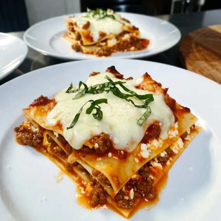 To make your Easy Melty Lasagna, you need these key items: - 9 lasagna noodles - 2 cups marinara sauce - 1 pound ground beef or turkey - 1 small onion, finely chopped - 2 cloves garlic, minced - 15 oz ricotta cheese - 2 cups shredded mozzarella cheese - 1 cup grated Parmesan cheese - 1 large egg - 1 teaspoon Italian seasoning - Salt and freshly ground black pepper These ingredients come together to create layers of flavor and texture. You can enhance your lasagna with these extras: - Fresh basil leaves for garnish - Spinach or kale for added greens - Sliced mushrooms for an earthy flavor - Zucchini or bell peppers for more veggies - A pinch of red pepper flakes for heat Adding these can make your dish even more exciting. If you have dietary restrictions, try these swaps: - Use whole wheat or gluten-free lasagna noodles for a healthier choice. - Substitute ground turkey with lentils or chickpeas for a vegetarian option. - Swap ricotta cheese with cottage cheese or a dairy-free alternative. - Use a low-sodium marinara sauce to cut down on salt. These substitutions keep the essence of lasagna while meeting your needs. {{ingredient_image_2}} Before you start, gather all your ingredients. You'll need: - 9 lasagna noodles - 2 cups marinara sauce - 1 pound ground beef or turkey - 1 small onion, finely chopped - 2 cloves garlic, minced - 15 oz ricotta cheese - 2 cups shredded mozzarella cheese - 1 cup grated Parmesan cheese - 1 large egg - 1 teaspoon Italian seasoning - Salt and pepper to taste - Fresh basil leaves (optional) Next, preheat your oven to 375°F (190°C). This ensures your lasagna bakes evenly. In a large skillet, heat a bit of olive oil over medium heat. Add the chopped onion and minced garlic. Cook them for about 3-4 minutes until the onion looks clear. Now, add the ground meat to the skillet. Sprinkle in salt, pepper, and Italian seasoning. Brown the meat for about 6-8 minutes. Drain any extra fat before moving on. Start by pouring some marinara sauce into your greased 9x13 inch baking dish. Spread it out evenly. Then, lay down 3 lasagna noodles. Next, spread half of the ricotta mixture over the noodles. Then, add half of the meat sauce. Top it with 1 cup of shredded mozzarella cheese. Repeat these steps again. Lay down 3 more noodles, spread the remaining ricotta, and add the rest of the meat sauce. Use half of the remaining mozzarella cheese on top. Finally, place the last 3 noodles on top. Cover with the rest of the meat sauce, then sprinkle the remaining mozzarella and Parmesan cheese. Cover your baking dish tightly with aluminum foil. This keeps the steam in while baking. Place it in the preheated oven and bake for 25 minutes. After 25 minutes, carefully take off the foil. Continue baking for another 15-20 minutes. You want the cheese to be bubbly and golden. Once it's done, let the lasagna rest for about 10 minutes before slicing. This helps the layers stay together. Optionally, garnish with fresh basil leaves for added flavor. To get that melty, gooey goodness, use plenty of cheese. I recommend using both mozzarella and Parmesan. Layering them well helps too. Make sure to cover the top with cheese. It turns golden and bubbly in the oven. - Use fresh mozzarella for even better melting. - Shred your cheese instead of buying pre-shredded. Fresh cheese melts more evenly. For great layers, spread the sauce evenly. Start with a thin layer of meat sauce on the bottom. This helps the noodles stick. Place the noodles flat and avoid overlaps. Each layer should be even to ensure it cooks well. - Use a spatula to spread the ricotta mix smoothly. - Repeat the layering for a balanced taste and texture. One common mistake is skipping the resting time. Let the lasagna sit for about 10 minutes after baking. This lets the layers set and makes serving easier. Another mistake is not seasoning enough. Salt and pepper are key to enhancing flavors. - Avoid overcooking the noodles. They should be al dente. - Don't rush the baking process; follow the timing for the best results. Pro Tips Layering Tip: Ensure even distribution of ingredients by spreading sauces and cheeses evenly across the noodles for a balanced flavor in every bite. Meat Variation: For a healthier option, substitute ground beef with ground turkey or a mix of vegetables for a delicious vegetarian lasagna. Resting Time: Allowing the lasagna to rest for at least 10 minutes after baking helps the layers to set, making it easier to slice and serve. Cheese Choices: Experiment with different cheeses like fontina or gouda for a unique flavor profile that enhances the overall dish. {{image_4}} You can easily make a vegetarian version of melty lasagna. Instead of meat, use veggies like spinach, zucchini, or mushrooms. Dice them up and sauté in olive oil with garlic and onion. This adds great flavor and keeps the dish hearty. You can also add some cooked lentils or chickpeas for extra protein. Use the same layers as in the original recipe, and don’t forget to sprinkle some extra cheese on top! If you need a gluten-free option, swap the regular lasagna noodles for gluten-free ones. Many brands offer tasty alternatives made from rice or quinoa. Just make sure to follow the cooking instructions on the package. You can also use thin slices of vegetables, like eggplant or zucchini, in place of noodles. This adds nutrition and keeps your lasagna light. Want to jazz up your lasagna? Try adding some fun ingredients! You can mix in cooked sausage or pepperoni for a meaty twist. Add spinach or kale for a burst of color and nutrients. For a kick, sprinkle in some red pepper flakes or your favorite hot sauce. You can even throw in some olives or sun-dried tomatoes for a Mediterranean flair. The key is to keep experimenting until you find your favorite combos! To keep your lasagna fresh, let it cool down first. Once cool, slice it into portions. Place each slice in an airtight container. You can also wrap each piece tightly in plastic wrap. Store the lasagna in the fridge for up to three days. If you want to keep it longer, freezing is a great option. Reheating lasagna is simple. You can use a microwave or an oven. For the microwave, place a slice on a plate. Cover it with a damp paper towel to keep it moist. Heat for about 2-3 minutes, checking to see if it’s hot enough. For the oven, preheat to 350°F (175°C). Place the slice in a baking dish and cover it with foil. Bake for about 15-20 minutes until warm. If you want to freeze lasagna, cool it completely first. Wrap it tightly in plastic wrap and then in aluminum foil. This helps prevent freezer burn. You can also freeze it before baking. Just add extra time when you bake it straight from the freezer. Lasagna can last in the freezer for up to three months. Remember to label your containers with the date for easy tracking. Baking lasagna takes about 40 to 45 minutes. First, cover it with foil and bake for 25 minutes. Then, remove the foil and bake for another 15 to 20 minutes. The cheese should be bubbly and golden brown when it’s ready. Yes, you can make lasagna in advance. Prepare it up to the baking step, cover it tightly, and store it in the fridge. You can bake it the next day or even later. If you want to keep it longer, freeze it for up to three months. To freeze lasagna, let it cool completely after baking. Wrap it in plastic wrap, then in foil. This helps keep it fresh. Label it with the date. When you're ready to eat it, thaw it in the fridge overnight. Then, bake it until heated through. You learned about key ingredients for making lasagna, including options for dietary needs. I shared a step-by-step guide to prepare and bake it just right. You discovered tips for a gooey texture and how to avoid common mistakes. Variations allow you to customize for vegetarian or gluten-free diets. Lastly, I covered storage tips for leftovers and reheating. Now it's time to get cooking and make a delicious lasagna that suits your taste! Enjoy the process and the tasty results.