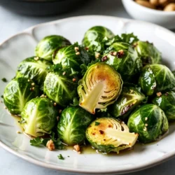 - 1 pound Brussels sprouts, trimmed and halved - 3 tablespoons honey - 2 tablespoons soy sauce - 3 cloves garlic, finely minced - 2 tablespoons extra virgin olive oil - Salt and freshly ground black pepper, to taste - 1 teaspoon red pepper flakes (optional, for a spicy kick) - Fresh parsley, finely chopped, for garnish To make this dish, you need a few simple tools: - A mixing bowl for the sauce - A large bowl for the Brussels sprouts - A whisk to mix the sauce - A baking sheet - Parchment paper for easy cleanup You can play with this recipe! Here are some fun add-ins: - Bacon bits for a smoky flavor - Chopped nuts like almonds for crunch - A splash of lemon juice for brightness {{ingredient_image_2}} First, preheat your oven to 400&deg;F (200&deg;C). This step is key for roasting. A hot oven helps the Brussels sprouts get crispy and brown. Next, grab a small bowl. In this bowl, mix together: - 3 tablespoons honey - 2 tablespoons soy sauce - 3 cloves garlic, finely minced - 2 tablespoons extra virgin olive oil - Salt and black pepper, to taste - 1 teaspoon red pepper flakes (optional) Whisk all the ingredients until they blend well. This sauce is sweet, salty, and has a nice kick. Now, take a large bowl and add: - 1 pound Brussels sprouts, trimmed and halved Pour the honey garlic sauce over the Brussels sprouts. Toss them gently, so each sprout gets a nice coat of sauce. This will make them tasty as they roast. Prepare a baking sheet by lining it with parchment paper. This makes cleanup easy. Spread the coated Brussels sprouts on the sheet in a single layer. Make sure they have space to roast evenly. Place the baking sheet in your preheated oven. Roast the Brussels sprouts for 20 to 25 minutes. Halfway through, stir them around. This helps them brown nicely. Once the sprouts are roasted, take the baking sheet out of the oven. Let them cool for a few minutes. This step improves their flavor. Transfer the Brussels sprouts to a serving dish. For a pop of color, sprinkle chopped parsley on top. This adds freshness and makes them look great. To get that perfect texture, focus on the size of your Brussels sprouts. Halve them so they cook evenly. When you roast them, spread them out in one layer. This helps them get crisp on the outside. Stir them halfway through cooking. This way, they brown and soften just right. Use good quality honey and soy sauce. This adds depth to your dish. Fresh garlic boosts the flavor too. For a kick, toss in red pepper flakes. You can also add lemon zest for a fresh twist. Finally, sprinkle fresh parsley on top for a bright finish. Avoid overcrowding the baking sheet. This can steam the sprouts instead of roasting them. Don&rsquo;t skip the stirring step; it helps with even cooking. Lastly, don&rsquo;t rush the cooling time after roasting. Letting them cool a bit enhances the flavor and texture. Pro Tips Choose Fresh Brussels Sprouts: Look for firm, vibrant green Brussels sprouts without any yellowing or blemishes for the best flavor and texture. Adjust Sweetness: If you prefer a less sweet dish, reduce the amount of honey or substitute with maple syrup for a different flavor profile. Experiment with Add-ins: Feel free to add nuts like pecans or walnuts during the last 5 minutes of roasting for added crunch and flavor. Serve Warm: For the best taste experience, serve the Brussels sprouts immediately after roasting while they are still warm and caramelized. {{image_4}} You can easily spice up this dish. Add a teaspoon of red pepper flakes for heat. If you want more spice, use a bit of cayenne pepper. This kick balances the sweet honey and garlic, making each bite exciting. Adjust the spice level based on your taste. I recommend tasting the sauce before you toss it with the sprouts. For extra crunch, consider adding nuts or seeds. Almonds, walnuts, or sesame seeds work well. Chop the nuts roughly and sprinkle them on top after roasting. This adds texture and flavor to your dish. Nuts bring healthy fats, making the meal more filling. You can toast them lightly for a richer taste. This dish is already vegetarian, but you can make it vegan too. Simply replace honey with maple syrup or agave nectar. Both options add sweetness without animal products. The rest of the recipe stays the same. You still get that sweet and savory flavor, making it suitable for everyone. Enjoy this dish guilt-free! Store your leftover honey garlic Brussels sprouts in an airtight container. They will stay fresh for about 3 to 5 days in the fridge. Before storing, let them cool to room temperature. This helps keep them crisp. If you want to keep them longer, refrigeration is key. You can freeze Brussels sprouts if you want to keep them longer. First, make sure they are completely cooled. Place them in a freezer-safe bag. Remove as much air as possible to avoid freezer burn. They can last up to 2 months in the freezer. When you are ready to eat them, thaw them in the fridge overnight. To reheat your Brussels sprouts, the oven is the best option. Preheat your oven to 350&deg;F (175&deg;C). Spread the sprouts on a baking sheet and heat for about 10-15 minutes. This will keep them crispy. You can also use the microwave, but they might get a bit soggy. For the best flavor, consider adding a splash of fresh honey or soy sauce when reheating. Yes, you can use frozen Brussels sprouts. However, fresh sprouts taste better. Frozen sprouts may not roast as well. They can become mushy. If using frozen, thaw them first to improve texture. You can store leftover Brussels sprouts in the fridge for up to four days. Keep them in an airtight container. They may lose some crispness, but they will still taste good. Honey garlic Brussels sprouts pair well with many dishes. Try serving them with grilled chicken or fish. They also taste great with rice or quinoa. For a full meal, add a salad on the side. You can prepare the Brussels sprouts in advance. Coat them in the honey garlic sauce, then store in the fridge for a day. Roast them just before serving for the best flavor and texture. You now have all the steps to make honey garlic Brussels sprouts. We covered ingredients, equipment, and how to create that tasty sauce. Roasting tips can help you get the best texture. Don&rsquo;t forget the fun variations and storage methods for leftovers. Enjoy making this dish. It&rsquo;s simple, tasty, and can impress anyone. Try it out and share your results!