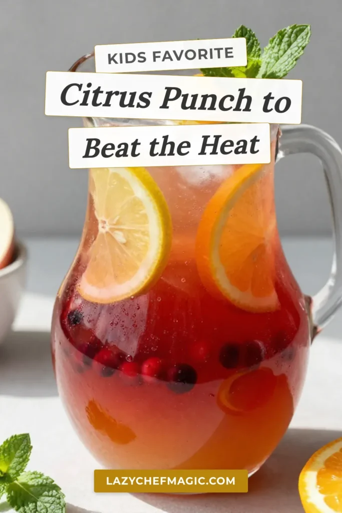 Discover the ultimate frosty citrus drink with our refreshing fruit punch recipe! Perfect for any gathering, this non-alcoholic summer beverage combines unsweetened cranberry juice, freshly squeezed orange juice, and mint-infused juice for a refreshing twist. Try this cranberry orange mocktail that's not only delicious but visually stunning. Enjoy it chilled and impress your guests! Save this refreshing recipe now! #FrostyDrink #FruitPunch #Mocktails #SummerBeverages