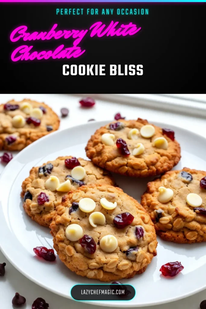 Indulge in these delicious oatmeal cranberry cookies with a twist of white chocolate! Perfect for any occasion, this easy cookie recipe combines chewy oatmeal cookies with sweet cranberries and creamy white chocolate chips, making them a delightful cranberry dessert. Bake your way to joy with this simple recipe. Try these oatmeal cranberry white chocolate cookies today and share with friends! #OatmealCranberryCookies #WhiteChocolateCookies #EasyCookieRecipes #CranberryDessertRecipes