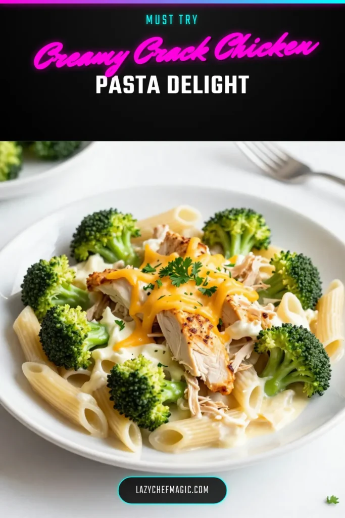 Savor this delicious Crack Chicken Penne recipe, a perfect blend of creamy penne pasta dishes and easy chicken pasta recipes! With ranch chicken pasta flavors and nutritious broccoli, this comfort food is sure to be a hit at your dinner table. Ready in just 30 minutes, it's easy to make and satisfying. Don't miss out on this delightful dish! Save this recipe for your next meal! #CrackChickenPenne #PastaRecipes #ComfortFood #EasyRecipes