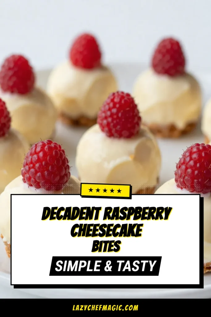 Indulge in these delightful White Chocolate Raspberry Cheesecake Balls, a perfect no-bake dessert! This Raspberry Cheesecake Balls Recipe is easy to follow, making it an irresistible treat for any occasion. These easy cheesecake bites are coated in creamy white chocolate, offering a burst of flavor in every bite. Impress your friends and family with this simple yet elegant treat! Save this recipe for your next gathering! #WhiteChocolateDessert #NoBakeDessert #CheesecakeBites #RaspberryDessert