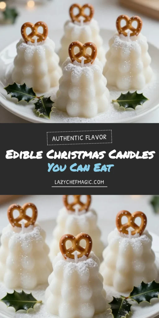 Create your own stunning edible Christmas candles that double as festive edible decorations! This easy recipe for homemade candy candles will wow your guests at holiday parties and make perfect DIY edible gifts. With just a few simple ingredients, you can craft these delightful holiday party treats in no time. Elevate your celebrations&mdash;give it a try and share your creations! #EdibleChristmasCandles #HolidayTreats #DIYGifts #FestiveDecorations