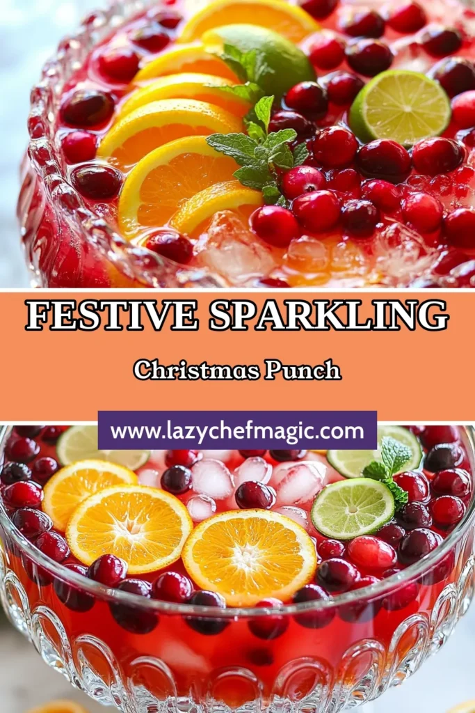 Make your Christmas gatherings sparkle with this easy non-alcoholic Christmas punch! This festive punch recipe combines cranberry juice, orange juice, and sparkling water for a refreshing holiday beverage everyone will love. Perfect as a Christmas party drink, this cranberry orange punch is visually stunning and delicious. Try this invigorating sparkling holiday beverage at your next celebration! Save this recipe for your holiday events! #NonAlcoholicChristmasPunch #FestivePunchRecipe #SparklingHolidayBeverages #ChristmasPartyDrinks