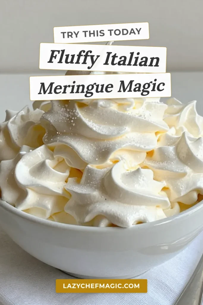 Elevate your baking with this Italian meringue frosting that promises to bring a fluffy, creamy texture to your desserts. Learn how to make meringue frosting that's perfect for cupcakes and more with this easy fluffy meringue recipe. With just a few ingredients, you'll create a sweet topping that dazzles! Try it today for a delightful creamy Italian meringue dessert experience. Save this recipe for your next baking adventure! #ItalianMeringueFrosting #FluffyMeringue #MeringueFrostingForCupcakes #BakingDelights