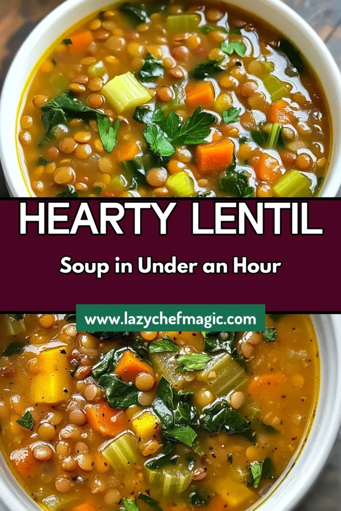 Warm up with this hearty vegetarian lentil soup, packed with nutrition and flavor! This easy vegetarian meal features lentils, fresh spinach, and a blend of spices for a delicious twist on healthy lentil recipes. Perfect for cozy dinners, it&rsquo;s one of the best hearty soup recipes you&rsquo;ll try. Ready to nourish your body and soul? Check out this recipe and start simmering your own lentil soup with spinach today! #VegetarianRecipes #LentilSoup #HealthyEating #SoupSeason