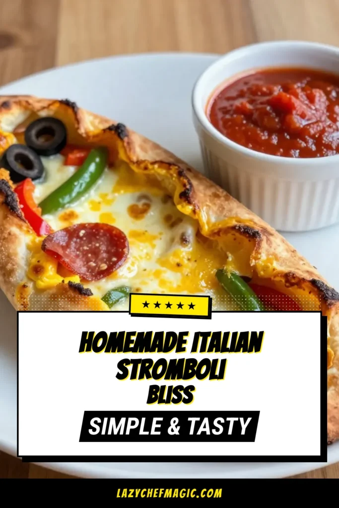 Discover the joy of making Homemade Italian Stromboli with this easy stromboli recipe. Perfectly stuffed with pepperoni, mozzarella, and fresh veggies, it's the ideal Italian appetizer for gatherings or family dinners. Use simple pizza dough recipes to create a delicious meal that's fun to cook and even better to share. Try this delightful dish today and watch it disappear! Save for your next gathering! #HomemadeItalianStromboli #EasyStromboliRecipe #ItalianAppetizerRecipes #PizzaDoughRecipes