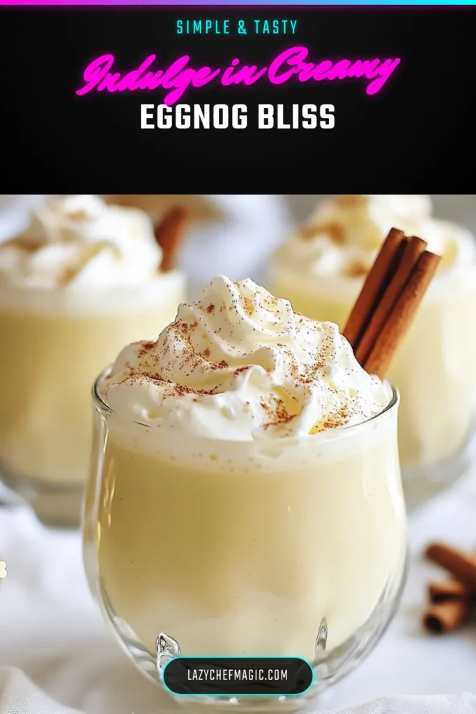 Indulge in the festive spirit with this Creamy Amaretto Eggnog! Perfect as a non-alcoholic option, this homemade eggnog recipe combines the rich flavors of amaretto syrup, vanilla, nutmeg, and cinnamon. Ideal for your holiday gatherings, this easy-to-make drink will be a hit among guests of all ages. Try this delightful holiday drink recipe and make your celebrations even more special! Save this for your next festive occasion! #EggnogRecipe #HolidayDrinks #AmarettoDesserts #HomemadeEggnog