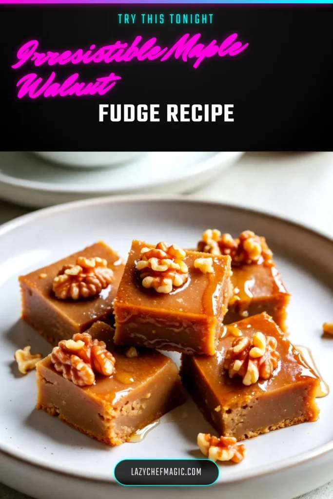 Indulge in a sweet treat with this easy maple walnut fudge recipe! Perfect for any occasion, this homemade fudge with maple syrup combines rich flavors with crunchy walnuts for a delicious dessert. Using a candy thermometer, you&rsquo;ll achieve the perfect texture every time. Get ready to impress your friends and family with this delightful walnut fudge dessert. Save this recipe for a special sweet moment! #MapleWalnutFudge #EasyFudgeRecipe #CandyThermometerFudge #HomemadeDessert