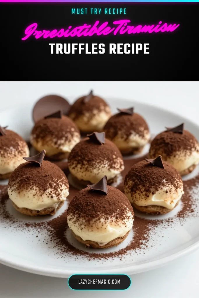 Indulge your taste buds with this delicious Tiramisu truffles recipe! Discover how to make tiramisu truffles that blend creamy mascarpone and rich espresso for an easy tiramisu dessert. These chocolate truffles with mascarpone are perfect for any occasion! Ready to impress your guests? Click for this simple espresso truffles recipe and elevate your dessert game. Save it for later! #TiramisuTruffles #DessertRecipes #ChocolateTruffles #EasyDesserts