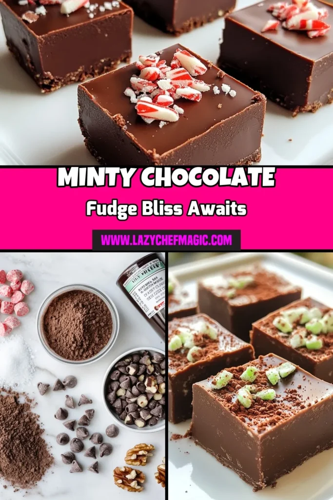 Indulge in this easy fudge recipe for Mint Chocolate Fudge, the perfect peppermint dessert for chocolate lovers! Made with semi-sweet chocolate chips, sweetened condensed milk, and crushed peppermint candies, this homemade fudge is a delightful treat for any occasion. Make your own chocolate candy recipe today and impress your friends and family! Save this recipe and explore more delicious ideas! #MintChocolateFudge #HomemadeFudge #PeppermintDessert #EasyFudgeRecipe