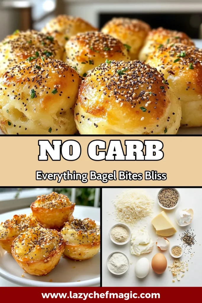 Discover the joy of no carb bagel bites with this easy almond flour bagel recipe! These keto everything bagel bites are perfect for a quick low carb snack that everyone will love. Made with just a few ingredients, they&rsquo;re gluten-free and can be prepared in just 25 minutes. Satisfy your bagel cravings guilt-free! Try this simple recipe and save for later! #LowCarbSnacks #KetoEverythingBagel #AlmondFlourRecipes #GlutenFreeBites