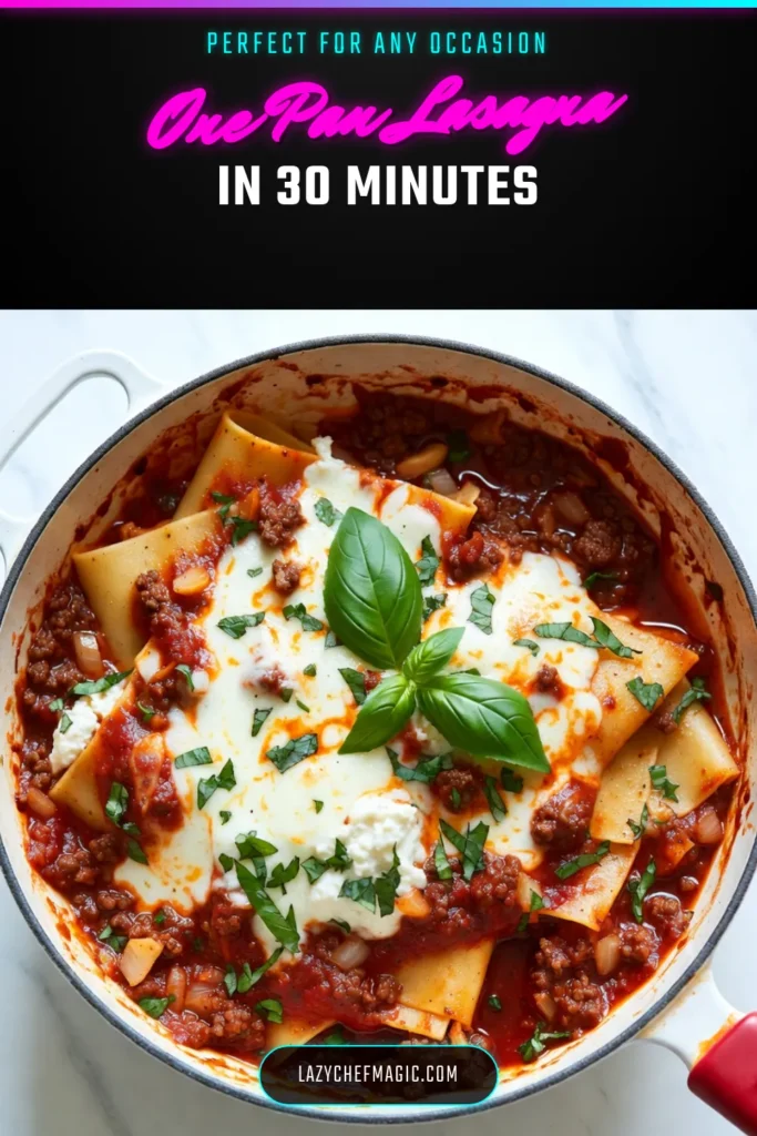 Discover the ultimate weeknight lasagna skillet recipe that's perfect for busy evenings! This one pan lasagna comes together in just 30 minutes and features a cheesy ground beef skillet that everyone will love. With simple ingredients and quick dinner ideas, you'll find this easy lasagna recipe a go-to for family meals. Ready to simplify dinner? Try this delicious dish tonight! #WeeknightLasagnaSkillet #EasyLasagnaRecipes #OnePanLasagna #QuickDinnerIdeas
