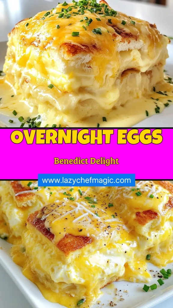 Looking for an effortless way to enjoy brunch? Try this Overnight Eggs Benedict Casserole recipe! With layers of toasted English muffins, Canadian bacon, and a creamy egg mixture, this breakfast casserole with hollandaise is sure to impress. Perfect for gatherings or a cozy morning at home, this easy egg casserole is ready to bake when you are. Don't miss out&mdash;save this delicious recipe now! #OvernightEggsBenedict #EggsBenedictCasseroleRecipe #EasyEggCasserole #BreakfastCasserolewithHollandaise