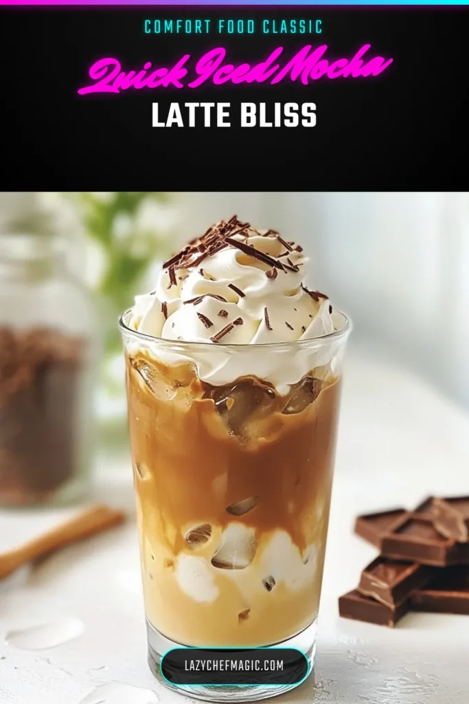 Craving a delicious boost? Try this Minute Iced Mocha Latte recipe! It&rsquo;s a quick mocha latte that combines rich espresso with cocoa and chocolate syrup, making a delightful chocolate espresso drink. Perfect for homemade iced coffee lovers, this easy mocha recipe takes just 5 minutes to make. Treat yourself and enjoy a cafe-style delight at home! Save for later! #IcedMochaLatte #MochaLatte #EasyMochaRecipe #HomemadeIcedCoffee