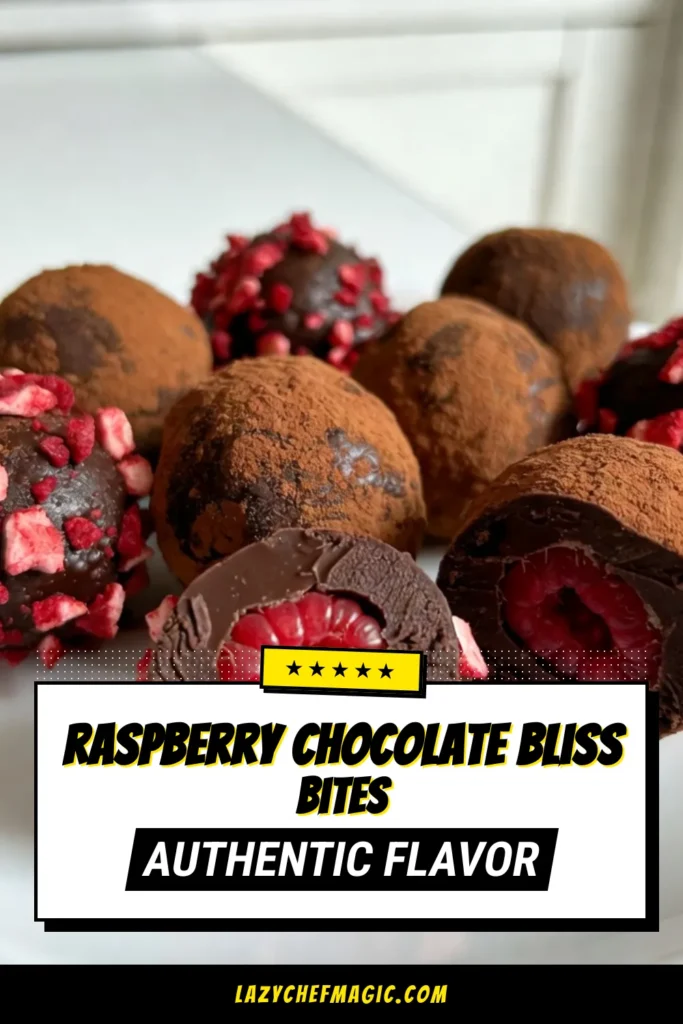 Satisfy your sweet tooth with these delicious Raspberry Chocolate Truffles! This easy chocolate truffles recipe combines rich dark chocolate with fresh raspberries for a homemade raspberry truffles experience like no other. Perfect as a dark chocolate raspberry dessert or a no-bake truffle recipe, these treats are sure to impress. Try this wonderful recipe today and share your creations! #RaspberryChocolateTruffles #NoBakeDesserts #ChocolateTruffles #HomemadeDesserts