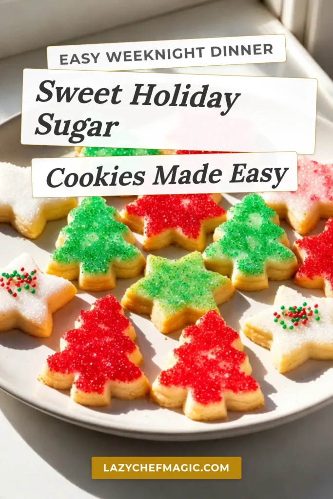 Get ready for the holidays with these delicious Christmas sugar cookies! This classic sugar cookie recipe results in soft and chewy sugar cookies that are perfect for festive cookie decorating. Ideal for your holiday baking recipes, these cookies will become a seasonal favorite. Gather your family and create sweet memories together! Save this recipe for your holiday baking fun! #ChristmasSugarCookies #HolidayBaking #FestiveCookies #ChewyCookies