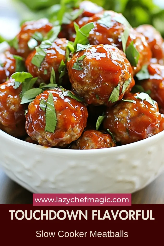Get ready for game day with these delicious slow cooker meatballs! Our easy meatball appetizer combines beef and pork for irresistible flavor, coated in a scrumptious marinara BBQ sauce. Perfect for any gathering, these beef pork meatballs will be a hit with guests! Simply blend the ingredients, cook in a slow cooker, and enjoy tender meatballs that are great for snacking. Click now for the full recipe and get ready to impress! #GameDayRecipes #SlowCookerMeatballs #EasyMeatballAppetizer #BBQMeatballs