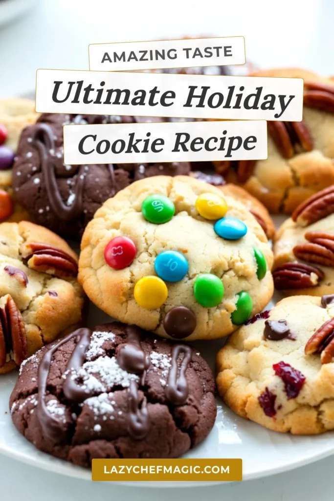 Get into the holiday spirit with this Kitchen Sink Christmas Cookies recipe! Packed with oats, coconut, chocolate chips, and festive M&M's, these cookies are a must for your holiday baking ideas. Discover endless variations of Christmas cookies that will impress your family and friends. Perfect for gifting or festive gatherings. Don&rsquo;t forget to save this recipe for your next baking adventure! #ChristmasCookies #HolidayBaking #FestiveCookies #CookieRecipes