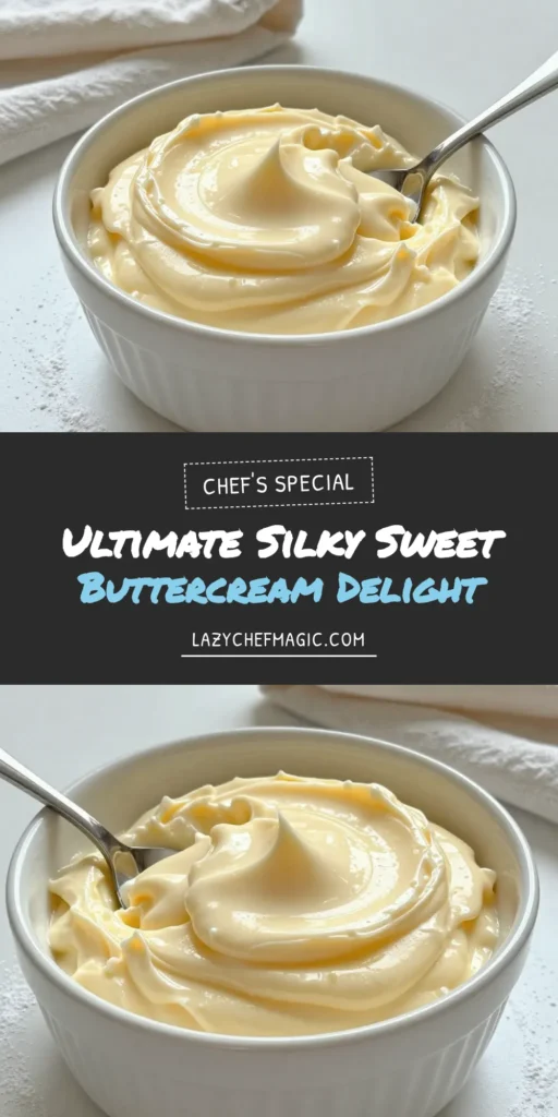 Indulge in this delightful Cr&egrave;me au Beurre recipe that brings a silky frosting for cakes to life! This buttery frosting recipe is perfect for cakes and easy cupcake frosting. With just a few ingredients, you can whip up a delicious vanilla buttercream frosting to elevate your baked goods. Don't miss out on making your desserts shine&mdash;try this recipe today! Save for later! #ButtercreamFrosting #BakingWithLove #DessertRecipes #CakeDecoratingTips