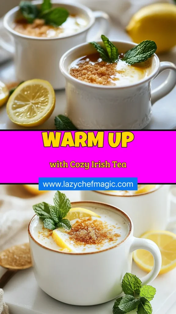 Warm up with this cozy Irish tea recipe that combines the rich flavor of black tea with milk for a delightful homemade Irish tea experience. Perfect for chilly days, this traditional Irish tea is easy to make with just water, loose black tea, and a touch of brown sugar. Follow our simple steps for a heartwarming drink that&rsquo;s sure to please. Try this cozy tea recipe today! #IrishTea #CozyTeaRecipes #HomemadeIrishTea #TeaTime