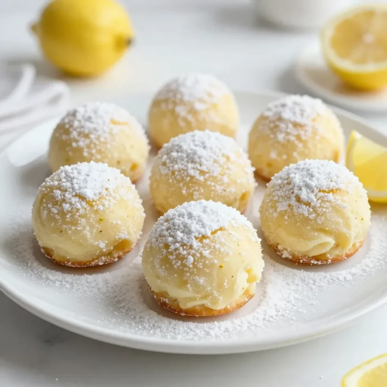 - 1 cup unsalted butter, softened to room temperature - 1/2 cup powdered sugar, plus extra for rolling - 1 tablespoon lemon zest (from approximately 1 large lemon) - 1 tablespoon fresh lemon juice - 2 cups all-purpose flour - 1/2 cup cornstarch - 1/4 teaspoon fine sea salt - 1/2 cup finely chopped nuts (such as pecans or walnuts) When measuring butter, make sure it is soft. This helps it mix well. Use a dry measuring cup for flour and cornstarch. Spoon these ingredients into the cup and level them off. For lemon zest, use a fine grater to get just the yellow part of the peel. This gives the cookies a fresh taste. If you want to switch things up, you can use margarine for butter. If you need a nut-free option, you can leave out the nuts entirely. For a gluten-free version, use gluten-free all-purpose flour. You can also try orange zest instead of lemon for a different twist. {{ingredient_image_2}} To start, you need to preheat your oven to 350°F (175°C). This step is key for even baking. Next, line a baking sheet with parchment paper. This makes sure your cookies do not stick. In a large mixing bowl, combine 1 cup of softened unsalted butter and 1/2 cup of powdered sugar. Use a hand mixer or stand mixer to cream them together. Mix until the batter is light and fluffy, which should take about 3 minutes. This step is crucial for a nice texture. Now, add 1 tablespoon of lemon zest and 1 tablespoon of fresh lemon juice to the butter mix. Stir until fully mixed. This adds a bright, fresh flavor to your cookies. In another bowl, whisk together 2 cups of all-purpose flour, 1/2 cup of cornstarch, and 1/4 teaspoon of fine sea salt. This helps to combine the dry ingredients fully. Gradually mix this dry blend into the butter mix. Be gentle and stop mixing once just combined. Overmixing can change the texture. Finally, fold in 1/2 cup of finely chopped nuts. Pecans or walnuts work great here. This adds crunch and flavor to the cookies. Next, use a tablespoon or cookie scoop to form the dough into balls. Aim for about 1 inch in diameter. Place these dough balls on the prepared baking sheet. Make sure to space them about 2 inches apart to give them room to spread. Now it's time to bake! Place the baking sheet in your preheated oven. Bake the cookies for 12-15 minutes. The edges should be lightly golden while the centers stay soft. Once they are done, take them out of the oven and let them cool on the baking sheet for about 5 minutes. This helps them set before moving them. While the cookies are warm, roll each one in powdered sugar. This gives them that classic snowball look. Make sure they are coated completely. Next, transfer the cookies to a wire rack to cool fully. For an extra sweet touch, you can roll them in powdered sugar again after they cool. This makes them look even more like snowballs. For a fun presentation, arrange the cookies in a decorative tin or on a lovely plate. A light dusting of powdered sugar on top gives a snowy effect. Adding lemon slices or edible flowers can make your display even prettier! To get that soft, melt-in-your-mouth feel, follow these steps: - Use room temperature butter. Cold butter won’t mix well and can cause lumps. - Cream the butter and sugar until fluffy. This step adds air, which helps the cookies rise. - Don’t overmix the dough after adding flour. Mix until just combined for a tender cookie. - Use cornstarch along with flour. This helps create a light texture. Here are some pitfalls to watch out for: - Skipping the chilling time can lead to cookies that spread too much. - Not measuring flour correctly can make the dough too dry. Always spoon and level your flour. - Forgetting to roll cookies in powdered sugar while warm. This helps the sugar stick better. - Overbaking is a no-go. Take them out when the edges are golden but the center is soft. Using the right tools makes baking easier: - A stand mixer or hand mixer helps cream butter and sugar well. - Parchment paper prevents sticking and makes cleanup easy. - A cookie scoop ensures uniform dough portions for even baking. - Invest in a good cookie sheet for best results. A light-colored sheet helps cookies bake evenly. Pro Tips Room Temperature Butter: Make sure your butter is fully softened to room temperature for the best creaming results, which helps create a light and fluffy cookie texture. Fresh Ingredients: Use freshly grated lemon zest and juice for maximum flavor. The freshness will enhance the citrus notes in your cookies. Don’t Overmix: When combining the flour mixture with the butter mixture, mix just until combined to avoid tough cookies. The dough should be slightly crumbly yet hold together. Double Coating: For an extra snowy appearance, roll the cookies in powdered sugar twice—once while warm and again after cooling. This gives them a beautiful finish! {{image_4}} You can brighten up your Lemon Cream Snowball Cookies with other flavors. Try adding a hint of orange zest for a citrus twist. Almond extract adds warmth and sweetness. If you love coconut, mix in sweetened shredded coconut for a tropical vibe. Experimenting with flavors can lead to fun surprises. Nuts add crunch and texture to these cookies. While pecans and walnuts are classic, you can use other nuts too. Try almonds for a light flavor or hazelnuts for a rich taste. If you want something different, go for pistachios. Each nut brings its own character to the cookies. Making gluten-free Lemon Cream Snowball Cookies is easy. Replace all-purpose flour with gluten-free flour blends. Ensure your cornstarch is also gluten-free, which most brands are. To enhance the flavor, add a bit of almond flour. This keeps the cookies soft and delicious without gluten. Enjoy them guilt-free! To keep Lemon Cream Snowball Cookies fresh, store them in an airtight container. This will prevent them from drying out. Place parchment paper between layers to avoid sticking. You can store them at room temperature for up to a week. If your home is warm, consider refrigerating them to maintain their texture. Freezing these cookies is easy! Allow them to cool completely first. Then, place them in a single layer on a baking sheet. Freeze for about an hour. Once frozen, transfer the cookies to a freezer-safe bag or container. They can stay in the freezer for up to three months. When you are ready to enjoy, just thaw them at room temperature. Lemon Cream Snowball Cookies last about one week at room temperature. If they start to feel hard or dry, they are no longer fresh. Look for any unusual smells or mold, which are clear signs of spoilage. Always trust your senses; if something seems off, it’s best to discard the cookies. Yes, you can freeze Lemon Cream Snowball Cookies. To freeze them, first cool the cookies completely. Then, place them in an airtight container or a freezer bag. Make sure to separate layers with parchment paper to avoid sticking. You can keep them in the freezer for up to three months. To eat, just thaw them in the fridge or at room temperature. To make the cookies softer, reduce the baking time by a minute or two. This keeps the centers chewy. You can also add a little more butter, which adds moisture. For crunchier cookies, bake them longer. You can even use a bit less cornstarch. This will make the cookies firmer and crispier. You can use similar ingredients to make other tasty treats. For example, try using lemon zest and juice in lemon bars or cakes. The butter and flour can create a rich shortbread. If you enjoy nuts, add them to brownies or granola bars. Each recipe lets you play with flavors and textures! This blog post covered the key ingredients, steps, and tips needed for baking Lemon Cream Snowball Cookies. I shared how to prep the dough, bake the cookies, and add finishing touches. You learned about ingredient swaps, variations for flavors, and storage options. Remember, great cookies come from careful measuring and avoiding common mistakes. With these tips, you’ll bake cookies that impress. Enjoy the process and share your delicious results!