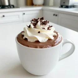 Crock Pot hot chocolate is a simple treat. You need just a few key ingredients to create this creamy delight. Here&rsquo;s what you will need: - 4 cups whole milk - 1 cup heavy cream - 1 cup semi-sweet chocolate chips - 1/2 cup sweetened condensed milk - 1/4 cup unsweetened cocoa powder - 1 teaspoon vanilla extract - A pinch of sea salt - Garnishes (whipped cream and chocolate shavings) Each ingredient plays an important role. The whole milk and heavy cream give the drink its creamy texture. The semi-sweet chocolate chips add rich flavor and sweetness. Sweetened condensed milk brings extra creaminess and sweetness, while the cocoa powder deepens the chocolate flavor. The vanilla extract adds warmth, and sea salt enhances all the flavors. When you finish, don&rsquo;t forget the garnishes! Whipped cream and chocolate shavings make the drink look fancy and taste even better. By using these ingredients, you will create a hot chocolate that is rich and satisfying. It&rsquo;s perfect for cozy nights or gatherings with friends. {{ingredient_image_2}} 1. Start by pouring 4 cups of whole milk into your crock pot. 2. Next, add in 1 cup of heavy cream. 3. Now, toss in 1 cup of semi-sweet chocolate chips. 4. Add 1/2 cup of sweetened condensed milk for extra creaminess. 5. Stir in 1/4 cup of unsweetened cocoa powder and 1 teaspoon of vanilla extract. 6. Finally, sprinkle in a pinch of sea salt. Mix gently to combine all the ingredients. 7. Set your crock pot to low heat. Cover it with the lid. 8. Cook for about 2 to 3 hours. Stir occasionally to keep the chocolate from sticking. 1. Once the chocolate is melted, stir well to make it smooth. 2. Taste your hot chocolate. If it needs more sweetness, add more sweetened condensed milk or sugar. 3. When ready to serve, ladle hot chocolate into mugs. 4. Top each mug with fluffy whipped cream. 5. Add a sprinkle of chocolate shavings for a fun touch. This rich and creamy hot chocolate will warm your heart! To make the best Crock Pot hot chocolate, ensure even melting of the chocolate chips. Add all the chocolate chips at once. Stir them gently into the milk and cream mixture. This helps them melt evenly. Stirring during cooking is very important. Stir every 30 minutes while it cooks. This prevents the chocolate from sticking to the bottom and burning. It also keeps the mixture smooth. A quick stir helps blend the flavors well too. Get creative with your presentation! Use colorful mugs or fun cups for a festive touch. Drizzle chocolate syrup on top of the whipped cream for added flair. For a special treat, serve with sweet snacks. Cookies or marshmallows make great companions. You can even add a sprinkle of cinnamon or nutmeg on top for a warm spice kick. Enjoy every sip! Pro Tips Use Quality Chocolate: The better the chocolate, the richer your hot chocolate will be. Opt for high-quality semi-sweet chocolate chips for the best flavor. Adjust Sweetness: Taste your hot chocolate as it cooks! You can always add more sweetened condensed milk or sugar according to your taste preferences. Mix Up the Milk: For a lighter version, consider using 2% milk instead of whole milk. You can also try almond or oat milk for a dairy-free option. Garnish Creatively: Enhance presentation by adding flavored whipped cream or a sprinkle of cinnamon and nutmeg on top for an extra layer of flavor. {{image_4}} You can easily change the flavor of your hot chocolate. One fun way is to add peppermint extract. Just a teaspoon gives it a minty twist. This is perfect for winter nights or holiday gatherings. You can also try different types of chocolate. Swap semi-sweet chips for dark or white chocolate. Each option brings a unique taste. Dark chocolate is rich and bold, while white chocolate is sweet and creamy. If you want vegan hot chocolate, use plant-based milk. Almond, soy, or oat milk works great. Choose vegan chocolate chips to keep it dairy-free. For a sugar-free version, you can substitute sweetened condensed milk with a sugar-free alternative. Use a sugar substitute like stevia or monk fruit. These swaps make it easier for everyone to enjoy a warm cup of hot chocolate. After enjoying your Crock Pot hot chocolate, store any leftovers in the fridge. Use an airtight container for best results. Make sure the hot chocolate is cool before sealing it. It can stay fresh for 3 to 5 days. To reheat your hot chocolate, pour it into a pot over low heat. Stir gently as it warms up. This keeps the texture smooth and creamy. If it seems thick, add a splash of milk or cream while heating. You can freeze hot chocolate for later use. Pour cooled hot chocolate into freezer-safe containers. Leave some space at the top, as it will expand when frozen. It can last up to 3 months in the freezer. To thaw, place the container in the fridge overnight. When ready to enjoy, reheat it on the stove. Stir often to mix any separated ingredients. If needed, adjust the texture with a little extra milk or cream. How long can Crock Pot Hot Chocolate sit? Crock Pot Hot Chocolate can sit for about two hours on warm. This keeps it hot and ready to serve. If you need it to stay warm longer, you can keep it on low heat. Just remember to stir it occasionally to keep it smooth. Can I use non-dairy milk? Yes, you can use non-dairy milk! Almond, soy, or oat milk work well. Just make sure to pick a milk that has a nice flavor. Some non-dairy milks can be thinner, so keep that in mind. You may want to adjust the other ingredients to keep it creamy. What can I add for extra flavor? You can add many tasty things! A splash of peppermint extract gives a festive twist. You can also try adding a sprinkle of cinnamon or nutmeg. For a richer taste, use dark chocolate chips instead of semi-sweet. What to do if the hot chocolate is too thick? If your hot chocolate is too thick, you can add more milk or cream. Start with half a cup and stir well. Keep adding until you get the right texture. This helps to keep it creamy and drinkable. How to fix if it tastes too bland? If your hot chocolate tastes bland, try adding more sweetened condensed milk. You can also add a pinch of salt to enhance the flavors. If needed, a little vanilla extract can boost the taste even more. Taste as you go! This guide has covered all you need for the best Crock Pot hot chocolate. From ingredients to storage tips, you can now make a delicious treat. Remember to adjust flavors to fit your taste. Use creative ideas for serving and enjoy the process. You can even make it vegan or sugar-free. Keep experimenting with different toppings. Most of all, share this warm delight with friends and family. Enjoy cozy moments together!