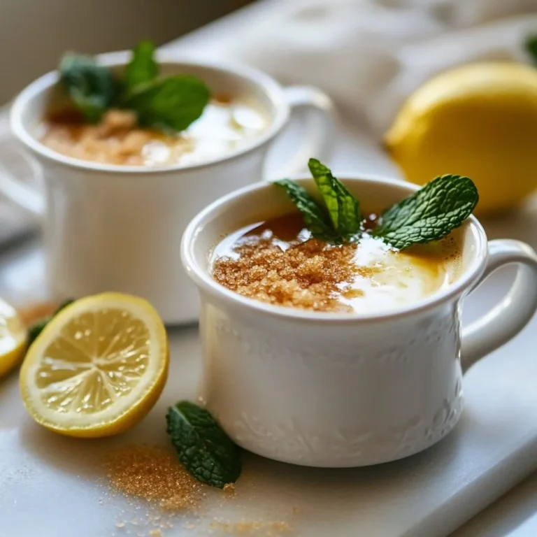 - 4 cups water - 4 teaspoons loose black tea (or 4 tea bags) - 2 tablespoons brown sugar (or to taste) - 1 cup milk (whole or a dairy alternative) - 1 tablespoon fresh mint leaves (optional, for garnish) - Lemon slices (optional, for garnish) For a great cup of traditional Irish tea, you need just a few key items. First, start with fresh water. Always use cold water, as it helps to bring out the best flavors. Next, choose loose black tea or tea bags. I often use a strong blend like Irish breakfast tea. It gives the tea a rich taste. Brown sugar adds a nice sweetness. You can adjust the amount based on your taste. For a creamy texture, add milk. Whole milk works well, but you can use any dairy alternative you like. Garnishes like fresh mint leaves or lemon slices can make your tea look and taste even better. They offer a refreshing touch that elevates the drink. These simple ingredients create a cozy experience. Enjoying this tea is like having a warm hug in a cup! {{ingredient_image_2}} 1. Boiling water and steeping tea Pour 4 cups of water into a medium saucepan. Place it on high heat. Bring the water to a rolling boil. Once boiling, remove the saucepan from the heat. Add 4 teaspoons of loose black tea or 4 tea bags. Let the tea steep for 5 to 7 minutes. Adjust the time as you like; less time gives a milder flavor, while more time makes it stronger. 2. Straining tea and adding sweeteners If you used loose tea, strain it through a fine mesh strainer. If you used tea bags, just take them out. While the tea is warm, stir in 2 tablespoons of brown sugar. Taste it as you go to find your perfect sweetness. 3. Combining milk for a creamy texture Gradually pour in 1 cup of milk while you stir the tea. This makes it creamy and smooth. Place the brewed tea back on low heat for about 2 minutes. Be careful not to let it boil again. This step warms the tea through without changing its taste. Serve this cozy drink in sturdy mugs. If you want, add a sprig of fresh mint and a slice of lemon to each mug. This adds a nice look and a bit of extra flavor. Enjoy your traditional Irish tea! To make the best cup of traditional Irish tea, follow these tips. - Ideal steeping times: Steep black tea for 5 to 7 minutes. For a mild taste, steep for 5 minutes. If you like it strong, go for 7 minutes. Adjust this time based on your taste. - Adjusting sweetness and creaminess: Start with 2 tablespoons of brown sugar. Stir it in while the tea is warm. Taste as you go. Add more sugar if you want it sweeter. For creaminess, add 1 cup of milk. Pour it in slowly, mixing well. This gives a rich, smooth texture. - Best practices for serving: Use sturdy mugs for serving. This keeps your tea warm longer. Garnish with mint leaves or lemon slices for a fresh look and taste. It’s a nice touch that makes the tea feel special. Enjoy your perfect cup of Irish tea! Pro Tips Brewing Time Matters: The steeping time can greatly affect the flavor of your tea. Experiment with 5 to 7 minutes to find your perfect balance. Milk Choices: Whole milk gives a rich, creamy texture, but feel free to use a dairy alternative like almond or oat milk for a lighter option. Sweetness Levels: Adjust the amount of brown sugar based on your preference. You can also try honey or maple syrup for a unique twist. Garnish for Flavor: Fresh mint and lemon slices not only enhance the presentation but also add refreshing notes to your cozy tea experience. {{image_4}} You can switch up traditional Irish tea in fun ways. One option is to use flavored teas or herbal blends. Try a chai tea or a berry-infused blend for a twist. Flavored teas bring unique tastes that can brighten your day. If you need a dairy-free option, explore milk alternatives. Almond milk or oat milk work well. They add a hint of sweetness and make the tea creamy. Just pour slowly, like you would with regular milk. You can also add spices like cinnamon or ginger. A pinch of cinnamon gives warmth. Ginger adds a nice kick. Both spices enhance flavor and bring health benefits, too. Just remember to taste as you go. Adjust the amount to suit your palate. These variations let you enjoy Irish tea in new and exciting ways. Feel free to mix and match until you find your perfect brew. After brewing your Irish tea, you might have some left. Here’s how to store it well: - Refrigeration: Pour leftover tea into a clean, airtight container. This keeps it fresh. Place it in the fridge within two hours of brewing. Avoid letting it sit out too long. - Reheating Tips: When you want to drink your tea, pour it into a pot. Heat it on low. Stir it gently. Do not let it boil again. Boiling can make it taste bitter. - Preserving Flavor: For the best taste, drink your leftover tea within two days. If you plan to keep it longer, consider freezing it in ice cube trays. This way, you can add a cube to your next cup for a quick refresh. Enjoy your cozy cup of Irish tea whenever you want! What type of tea is traditionally used in Irish tea? Irish tea uses strong black tea, often Assam or English Breakfast. These teas give a rich flavor that pairs well with milk and sugar. I prefer loose black tea for the best taste, but tea bags work too. Just remember to use good quality tea. How do I make Irish tea less bitter? To reduce bitterness, steep the tea for less time. Try steeping for just 3 to 4 minutes. You can also add more milk or sugar. Both help balance the flavors. If you find your tea too strong, pouring in a bit more water can help, too. Can I brew Irish tea without sugar or milk? Yes, you can brew Irish tea without sugar or milk. Simply steep the black tea in boiling water and enjoy it plain. This way, you get the full flavor of the tea. If you want some extra flavor, consider adding lemon slices or fresh mint leaves. In this article, we explored how to brew traditional Irish tea. We covered key ingredients like loose black tea, brown sugar, and milk options. You learned step-by-step instructions for brewing, from steeping to sweetening. We shared tips to perfect your brew and variations to try with different teas or spices. Lastly, we discussed how to store leftover tea while keeping it fresh. Enjoy your tea journey and remember, the best cup is the one made with love!