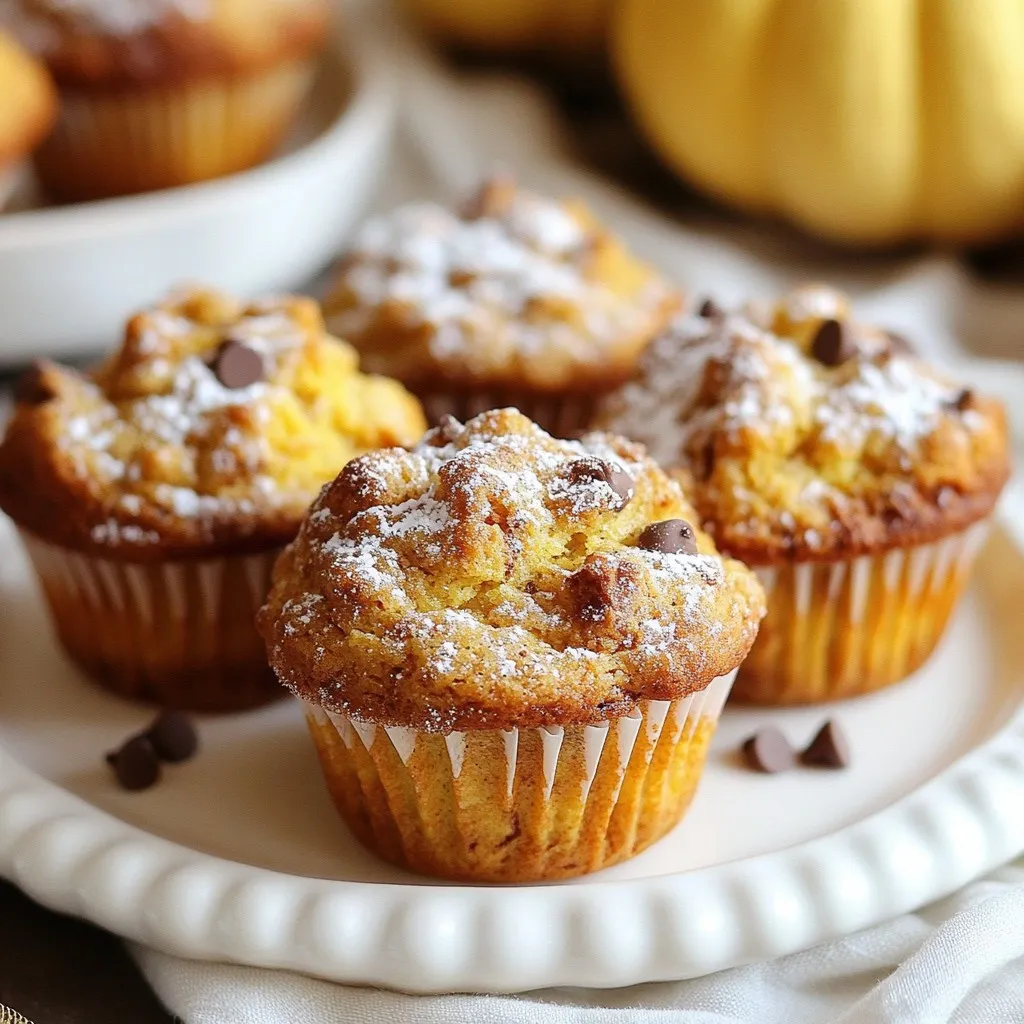 To make Pumpkin Spice Latte Muffins, you will need the following ingredients: - 1 cup canned pumpkin puree - 1/2 cup brewed coffee (cooled) - 1/2 cup vegetable oil - 1/2 cup packed brown sugar - 1/4 cup granulated sugar - 2 large eggs - 1 1/2 cups all-purpose flour - 1 teaspoon baking powder - 1 teaspoon baking soda - 1 teaspoon ground cinnamon - 1/2 teaspoon ground nutmeg - 1/2 teaspoon ground ginger - 1/4 teaspoon salt - Optional: 1/2 cup chopped walnuts or pecans - Optional: 1/4 cup mini chocolate chips These ingredients create a rich, moist muffin that captures the essence of fall. The pumpkin adds a warm flavor, while the coffee gives a nice boost. The spices blend perfectly, making each muffin cozy and inviting. You can also mix in nuts or chocolate chips for extra fun. {{ingredient_image_2}} - Preheat oven to 350°F (175°C). - Prepare muffin tin with liners or grease. - Combine pumpkin puree, cooled coffee, vegetable oil, brown sugar, and granulated sugar. - Stir until smooth and well mixed. - Add eggs one at a time. - Mix well after each egg to blend fully. - In a separate bowl, whisk flour, baking powder, baking soda, cinnamon, nutmeg, ginger, and salt. - This ensures even flavor and rise in muffins. - Gradually mix dry ingredients into wet batter. - Stir gently until just combined. A few lumps are okay. - If you like, fold in nuts or chocolate chips. - Fill muffin cups about two-thirds full. - Bake for 18-20 minutes. - Check doneness with a toothpick; it should come out clean. - Avoid overmixing for a tender texture. This helps keep your muffins soft and fluffy. - Ensure the batter is not too runny. A thicker batter gives muffins a nice rise. - Use a toothpick to test doneness. Insert it into the center of a muffin; it should come out clean. - Adjust baking time based on oven type. Some ovens heat differently, so keep an eye on them. - Dust with powdered sugar for an elegant touch. It adds sweetness and looks great. - Serve with whipped cream on top. This makes your muffins a delightful treat to enjoy with coffee. Pro Tips Use Fresh Pumpkin: For the best flavor, consider using fresh pumpkin instead of canned. Roast it and puree it for a richer taste. Mixing Technique: Avoid overmixing the batter. Mixing just until combined will ensure your muffins remain tender and fluffy. Cool Down: Let the muffins cool in the pan for a few minutes before transferring them to a wire rack. This helps them set and prevents sticking. Flavor Variations: Experiment with different spices or add-ins, such as dried cranberries or white chocolate chips, for a unique twist on the classic recipe. {{image_4}} You can change the flavor of your muffins easily. Try adding spices like cloves or allspice. These spices bring a warm taste to the muffins. You can also swap the pumpkin puree for apple sauce. This gives the muffins a fruity twist while keeping them moist. If you need a gluten-free option, use gluten-free flour. It works well, and your muffins will still rise nicely. For a vegan twist, replace the eggs with flaxseed meal. Mix one tablespoon of flaxseed meal with three tablespoons of water. Let it sit for five minutes to thicken. This will help bind the ingredients together. Make these muffins even more special by adding cranberries or walnuts. These ingredients add a burst of flavor and a nice crunch. If you love chocolate, incorporate different types like dark or milk chocolate. This adds a sweet surprise in each bite, perfect for fall mornings. Store your pumpkin spice latte muffins at room temperature for 1-2 days. Keep them in an airtight container. This helps keep them fresh and soft for quick snacks or breakfast. For long-term storage, freeze your muffins for up to 3 months. Wrap each muffin individually in plastic wrap or foil. This prevents freezer burn and keeps them tasty when you're ready to enjoy them later. To enjoy your muffins warm, reheat them in the microwave for a few seconds. You can also use the oven. Just place them in a preheated oven at 350°F (175°C) for about 5-10 minutes. This makes them warm and cozy, perfect for any fall morning. Yes, but ensure it’s cooked and pureed smoothly. Fresh pumpkin gives a nice, natural flavor. To prepare, cut a pumpkin, roast it until soft, and blend until smooth. This method takes more time but adds a special touch to your muffins. Check with a toothpick; it should come out clean. Insert it into the center of a muffin. If it comes out with batter, bake for a few more minutes. This quick test helps you avoid overbaking and keeps muffins moist. Yes, they store well and can be made in advance. Allow muffins to cool completely, then store them in an airtight container. They stay fresh for a couple of days at room temperature. For longer storage, freeze them. Reheat easily when you’re ready to enjoy. In this blog post, we covered how to make delicious pumpkin muffins. You learned about key ingredients, step-by-step instructions, and handy tips for success. We explored creative variations and discussed storage methods. These muffins are easy to make and perfect for any occasion. Whether you keep them simple or try new flavors, you can enjoy fresh-baked goodness anytime. Happy baking!