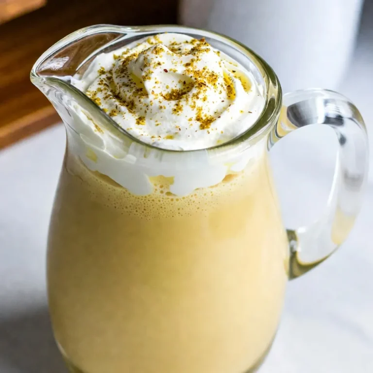 - 2 cups whole milk - 1 cup heavy cream - 3/4 cup granulated sugar - 4 large eggs - 1 tablespoon vanilla bean paste or 1 vanilla bean - 1/2 teaspoon ground nutmeg - 1/4 teaspoon ground cinnamon - Whipped cream for garnish - Ground nutmeg or cinnamon for garnish For a perfect Vanilla Bean Eggnog Cocktail, you need simple ingredients. Start with whole milk and heavy cream for that creamy base. The sugar adds sweetness, while eggs give it richness. Vanilla bean paste or a fresh vanilla bean brings a lovely flavor. Don't forget the nutmeg and cinnamon for warmth. Finally, whipped cream and a sprinkle of spices make it festive. These ingredients combine to create a delightful drink that warms the heart. {{ingredient_image_2}} - Gently combine 2 cups of whole milk and 1 cup of heavy cream in a saucepan. - Heat on low and stir often to avoid boiling. This step is key. Heating slowly helps flavors mix. You don’t want a burnt taste. - Vigorously whisk together 4 large eggs and 3/4 cup of granulated sugar until the mix is pale and fluffy. This makes a light custard. It adds air, which makes your eggnog creamy and rich. - Slowly incorporate the warm milk and cream into your egg mixture. - Whisk continuously to temper the eggs. This keeps them from scrambling. Next, return the tempered mix to the saucepan. Cook on low heat, stirring constantly until it thickens. This takes about 5 to 8 minutes. - Stir in 1 tablespoon of vanilla bean paste, 1/2 teaspoon of ground nutmeg, and 1/4 teaspoon of ground cinnamon. Let the warm flavors meld together. Once thickened, cool the mix to room temperature. After cooling, pour the eggnog into a pitcher. Cover and refrigerate for at least 2 hours. This helps flavors develop. When ready to serve, pour the chilled eggnog into frosty glasses. Top each glass with whipped cream and a sprinkle of nutmeg or cinnamon. Enjoy this luscious holiday delight! To make the best eggnog, you must temper the eggs. This means adding warm milk to the eggs slowly. If you add the milk too fast, the eggs will cook and scramble. Instead, whisk the eggs while you pour in the warm milk. This keeps the mixture smooth and creamy. When cooking the mixture, keep the heat low. Stir it constantly with a wooden spoon. You want it to thicken slightly, not boil. It should coat the back of the spoon, leaving a clear trail when you run your finger through it. Serve your eggnog in frosty glasses. This keeps it cold and refreshing. Top each glass with a generous dollop of whipped cream. Then, sprinkle ground nutmeg or cinnamon on top. This adds an aromatic touch that enhances the flavor. For a festive look, use glass mugs. They add charm to your holiday table. You can also add a cinnamon stick as a stirrer. This not only looks nice but also gives a hint of extra spice with each sip. Pro Tips Use Fresh Ingredients: For the best flavor, use fresh eggs and high-quality vanilla bean paste or beans. Fresh ingredients elevate the taste of your eggnog significantly. Chill Thoroughly: Allowing the eggnog to chill for at least 2 hours (or overnight) helps the flavors meld together beautifully, resulting in a richer and more aromatic drink. Experiment with Spices: Feel free to adjust the spices according to your taste. Adding a pinch of cardamom or a splash of rum can give your eggnog a unique twist! Garnish Creatively: Elevate your presentation by garnishing with not just nutmeg or cinnamon, but also with chocolate shavings or a sprig of mint for a festive touch. {{image_4}} You can easily make a dairy-free version of this eggnog. Use almond or coconut milk instead of whole milk. These options give a light and nutty flavor. Almond milk adds a subtle sweetness. Coconut milk makes it creamy and rich. Both choices still keep the holiday spirit alive. For those who want an adult twist, add bourbon or rum. A shot of bourbon brings warmth and depth. Rum adds a sweet, spiced note. This variation makes the drink festive and fun. Remember, just a little goes a long way. Want to mix things up? Try adding chocolate or coffee flavors. A tablespoon of cocoa powder will give you a rich chocolate eggnog. For coffee lovers, stir in a shot of espresso. These flavors turn the classic drink into a new experience. Each variation can suit different tastes and moods. You should always chill your eggnog before using it. After making it, place the eggnog in the fridge. Let it sit for at least 2 hours. This helps the flavors blend well. If you want to keep it fresh, consume it within 3 to 4 days. You can freeze eggnog if you have extra. Pour it into an airtight container, leaving some space for expansion. It can stay in the freezer for up to 6 months. When you’re ready to use it, thaw it in the fridge overnight. Stir well before serving to restore its smooth texture. To keep your leftover eggnog fresh, always store it in a sealed container. This keeps out air and light, which can change the taste. For the best flavor, avoid adding whipped cream until you serve it. Enjoy your eggnog chilled, and it will stay tasty longer! Yes, you can make this eggnog ahead of time. Just prepare it and let it cool. Store it in a pitcher. Cover it tightly and place it in the fridge. It stays fresh for up to two days. This way, you have a tasty drink ready for guests. If you want a lighter option, you can use whole milk instead of heavy cream. You can also try coconut cream for a dairy-free choice. Both options give a nice flavor, but the texture may change a bit. Adjust your recipe if needed to keep it creamy. Homemade eggnog lasts about three to five days in the fridge. Make sure to keep it covered well. Always check for any off smells or changes in texture before serving. If it looks or smells strange, it is best to toss it out. In this blog post, we covered how to make delicious homemade eggnog. You learned about the key ingredients, step-by-step instructions, and helpful tips for great results. We also explored variations, storage options, and answered common questions. Homemade eggnog offers rich flavors and fun twists. Whether you enjoy it traditional or with a twist, you can impress your guests. Try making it this holiday season for a cozy treat everyone will love.